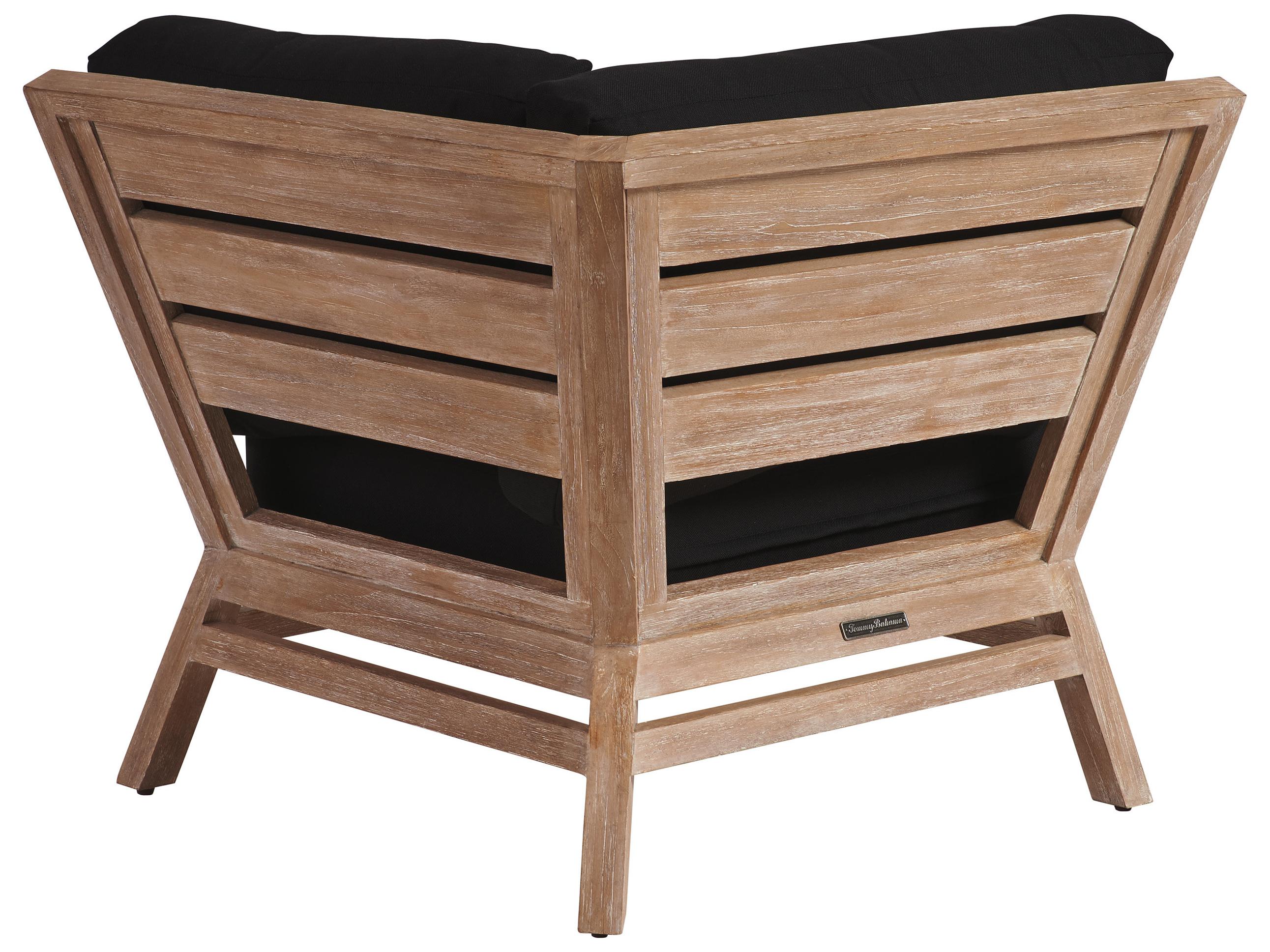 Tommy Bahama Outdoor Stillwater Cove Teak Light Taupe Corner Lounge Chair