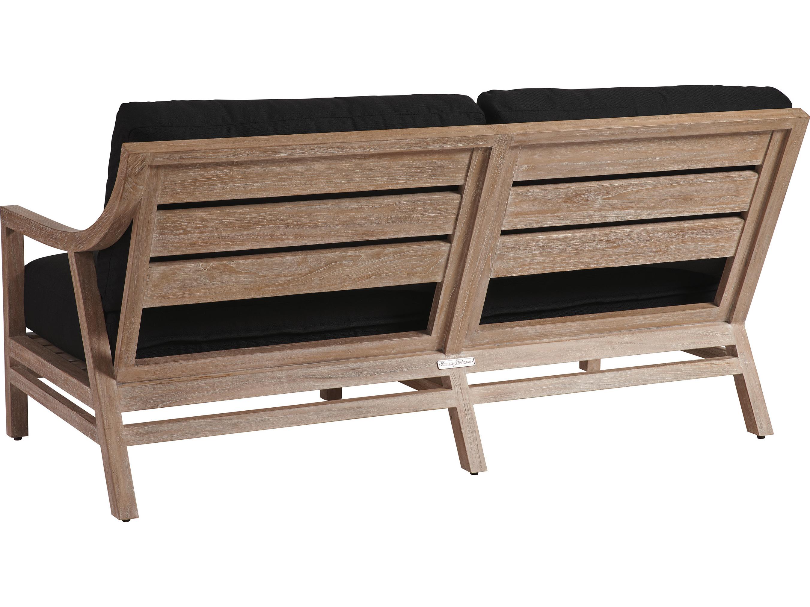 Tommy Bahama Outdoor Stillwater Cove Teak Light Taupe Corner Lounge Chair Right Arm Loveseat