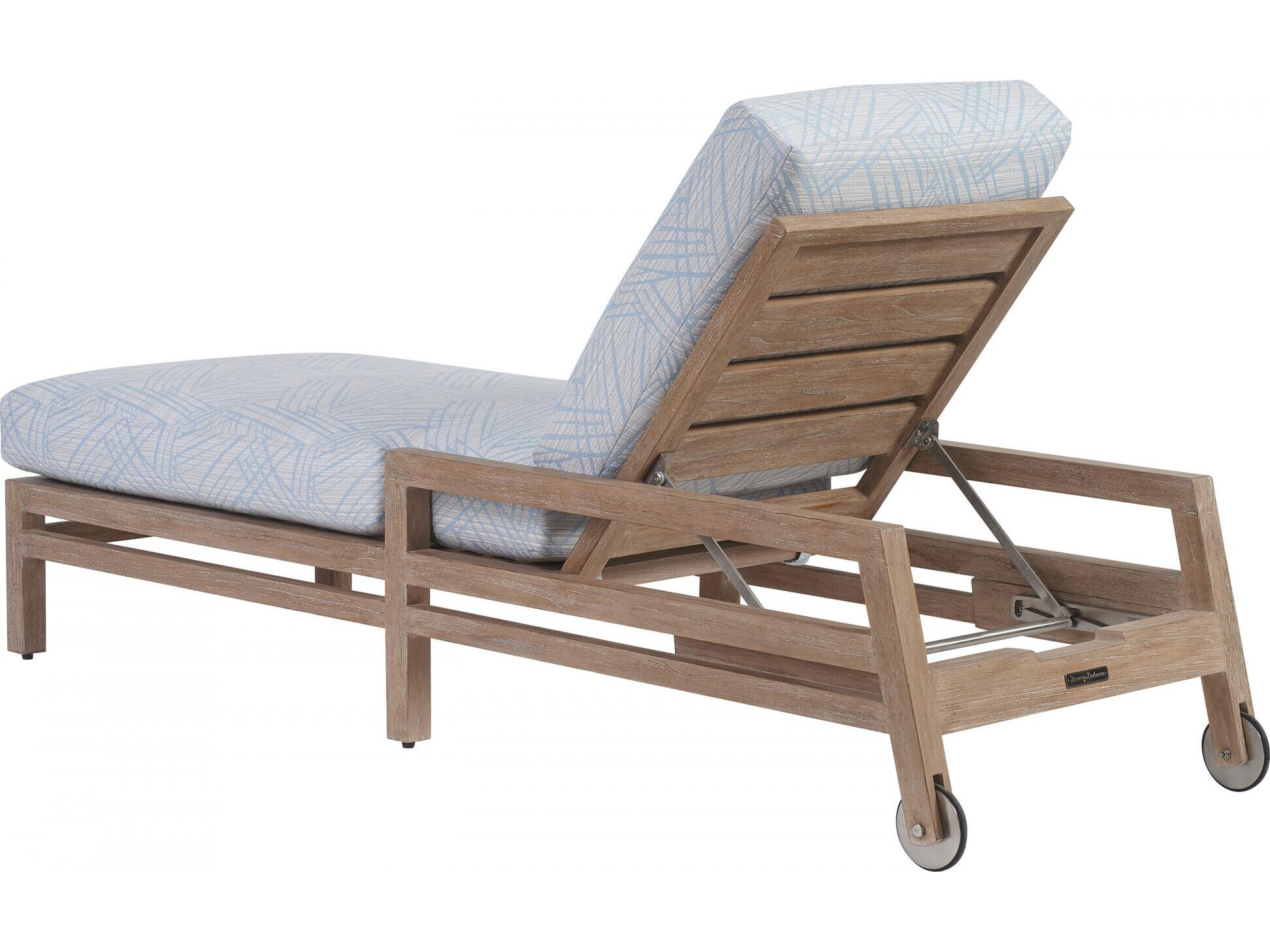 Tommy Bahama Outdoor Stillwater Cove Teak Light Taupe Chaise Lounge