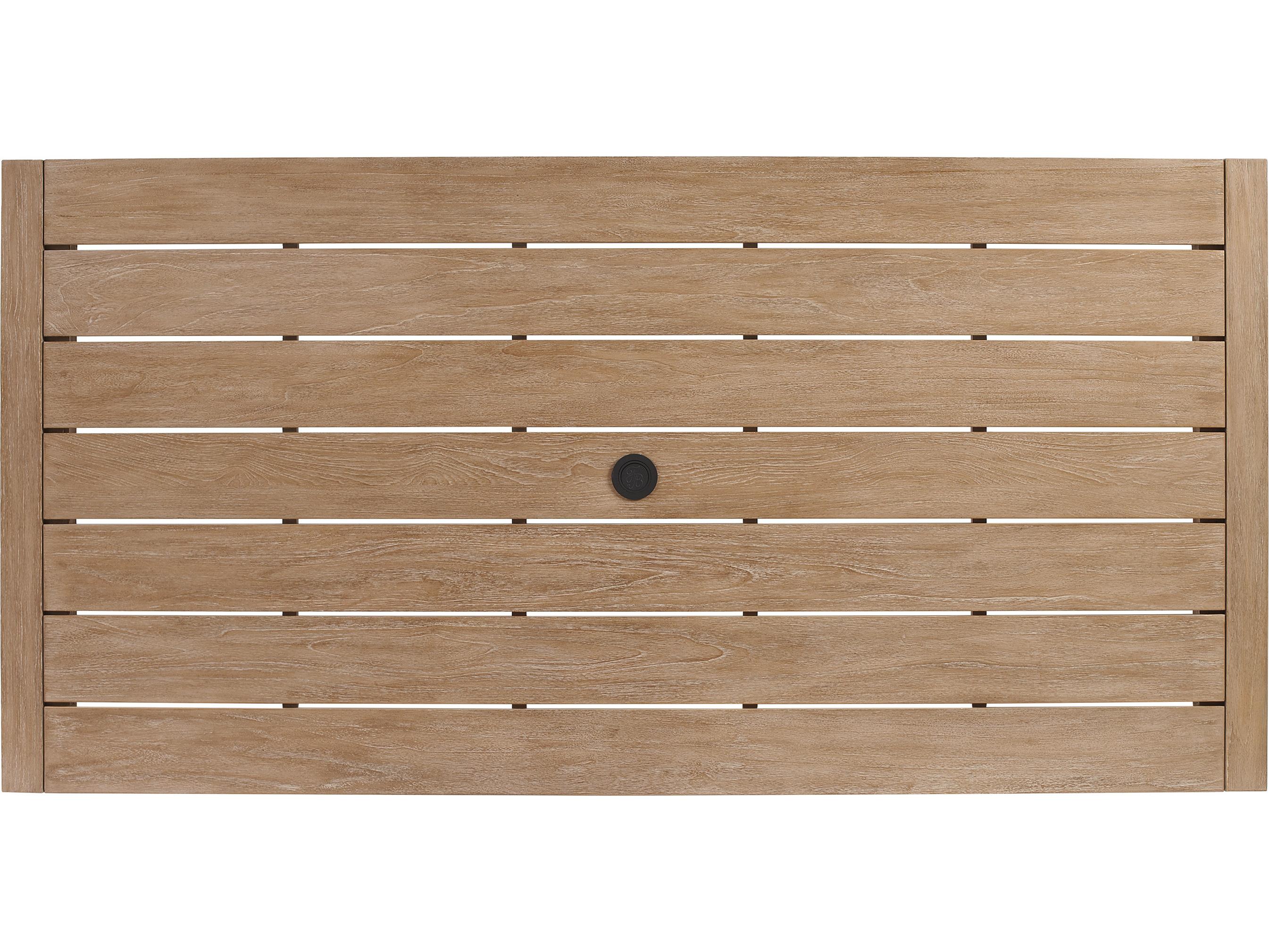 Tommy Bahama Outdoor Stillwater Cove Teak Rectangular Dining Table with Umbrella Hole