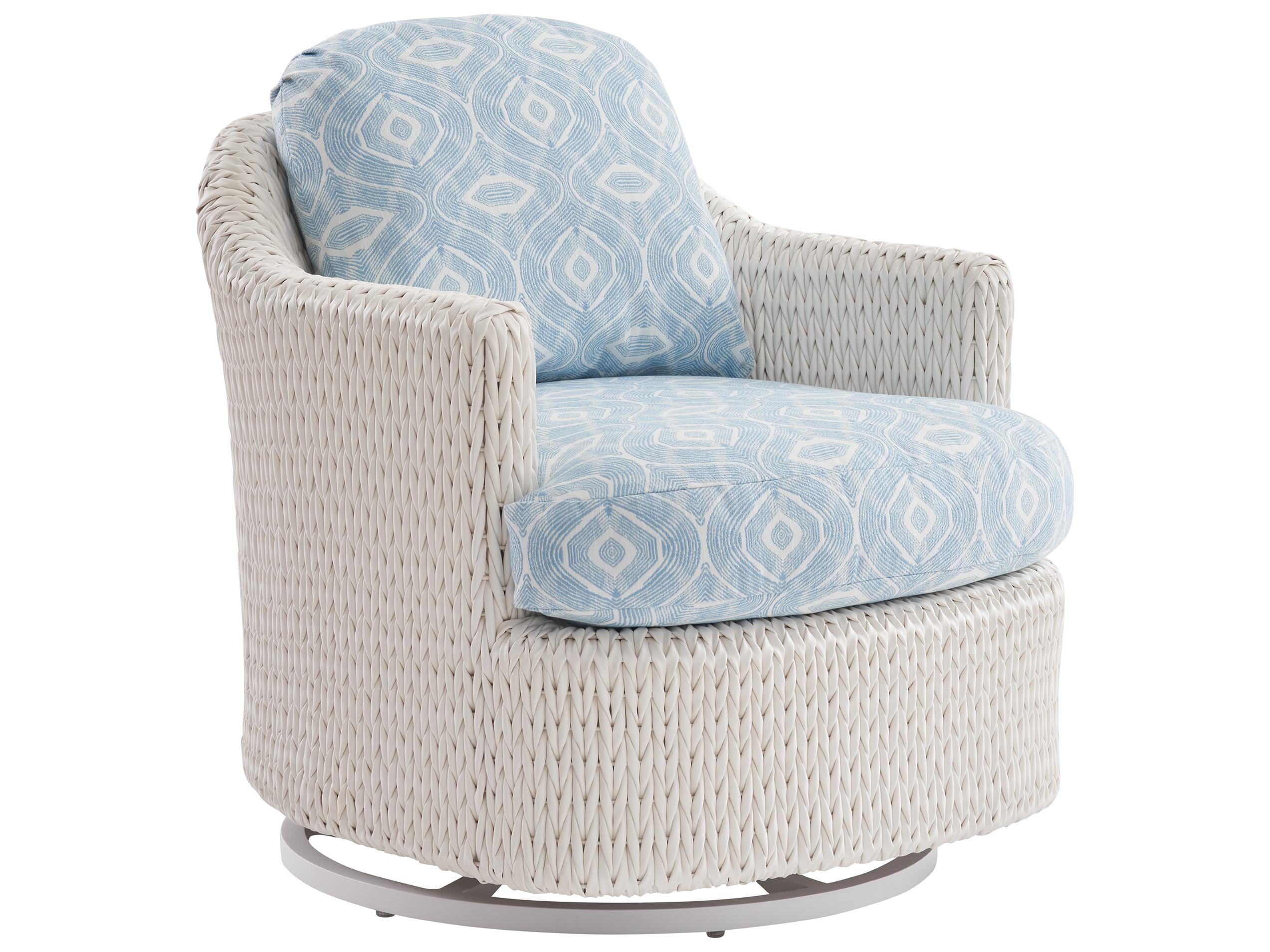 Tommy Bahama Outdoor Ocean Breeze Promenade Aluminum Wicker Occasional Swivel Chair