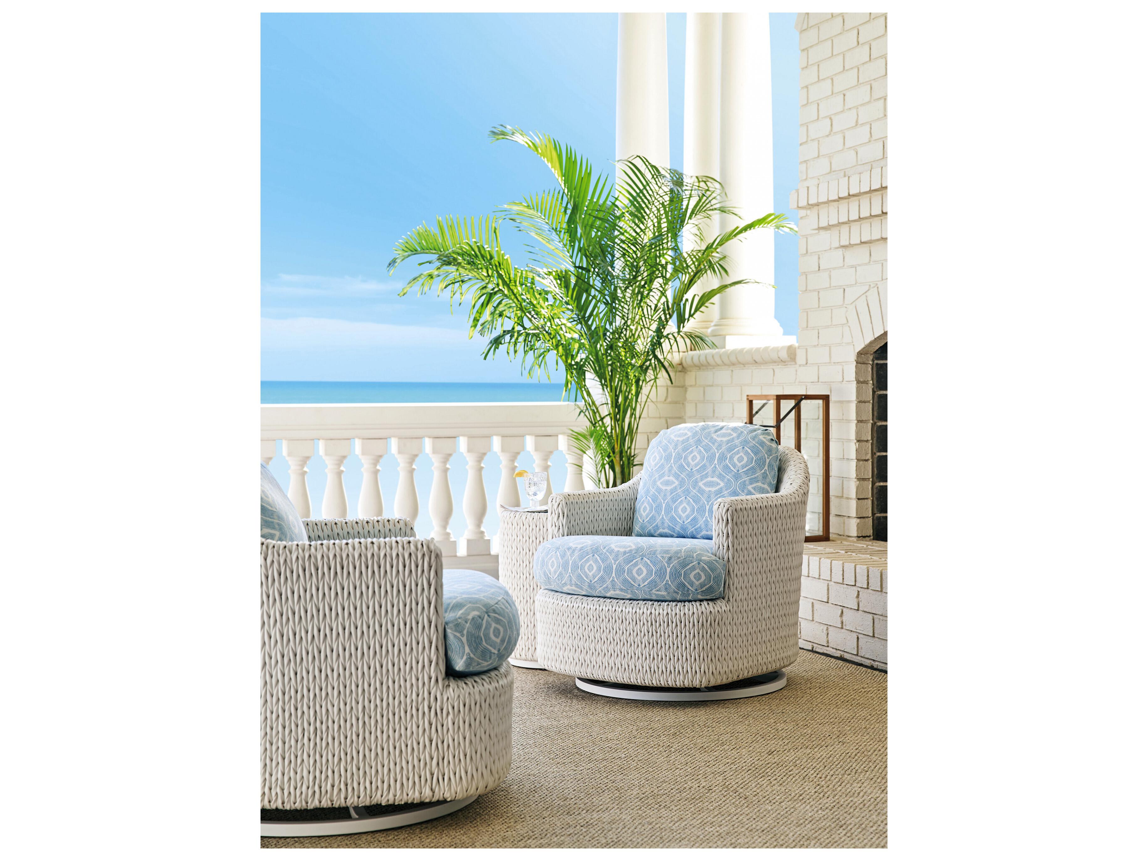 Tommy Bahama Outdoor Old Breeze Promenade Aluminum Wicker Occasional Swivel Lounge Chair