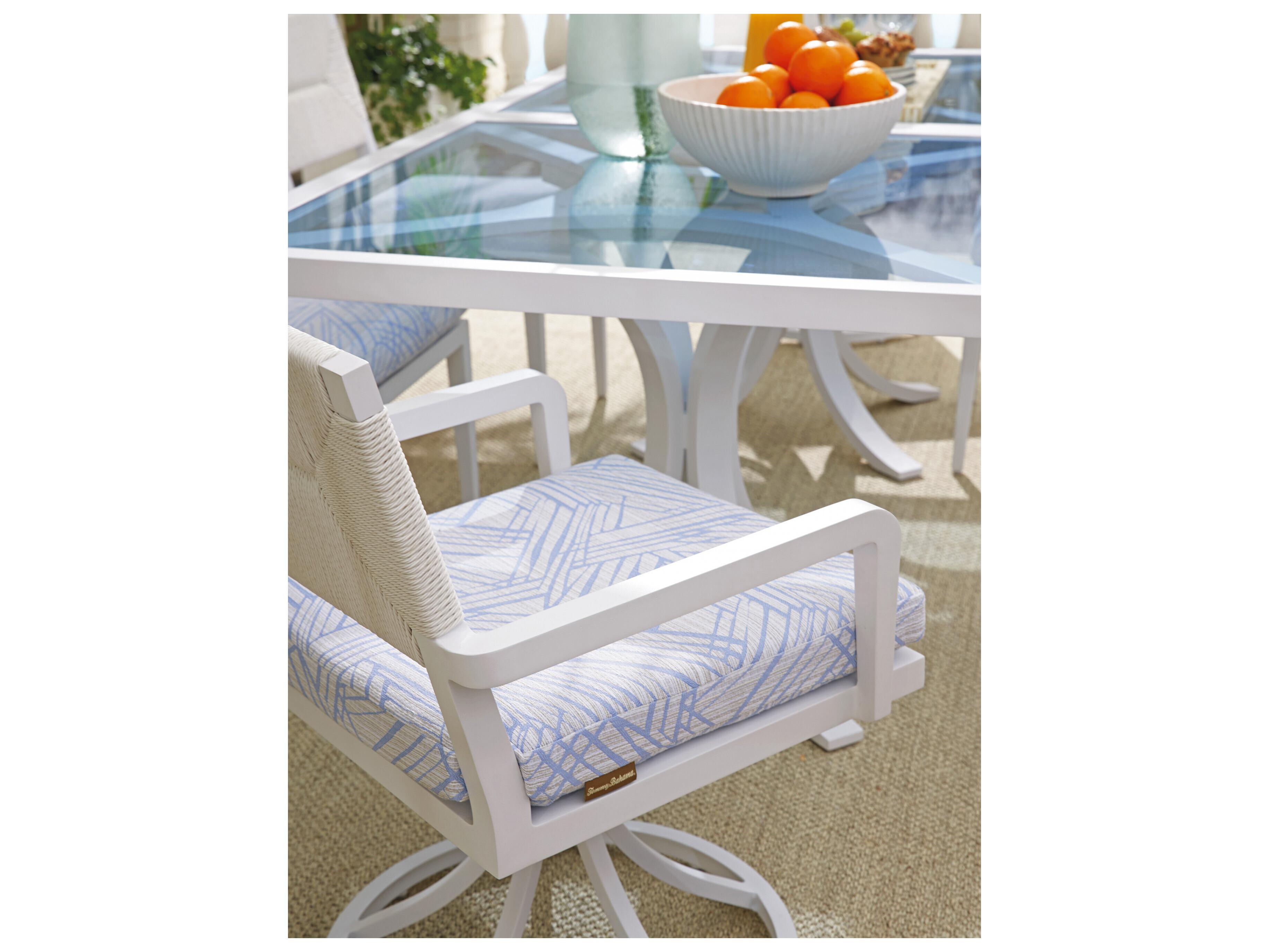 Tommy Bahama Outdoor Old Breeze Promenade Aluminum Wicker Swivel Rocker Dining Arm Chair