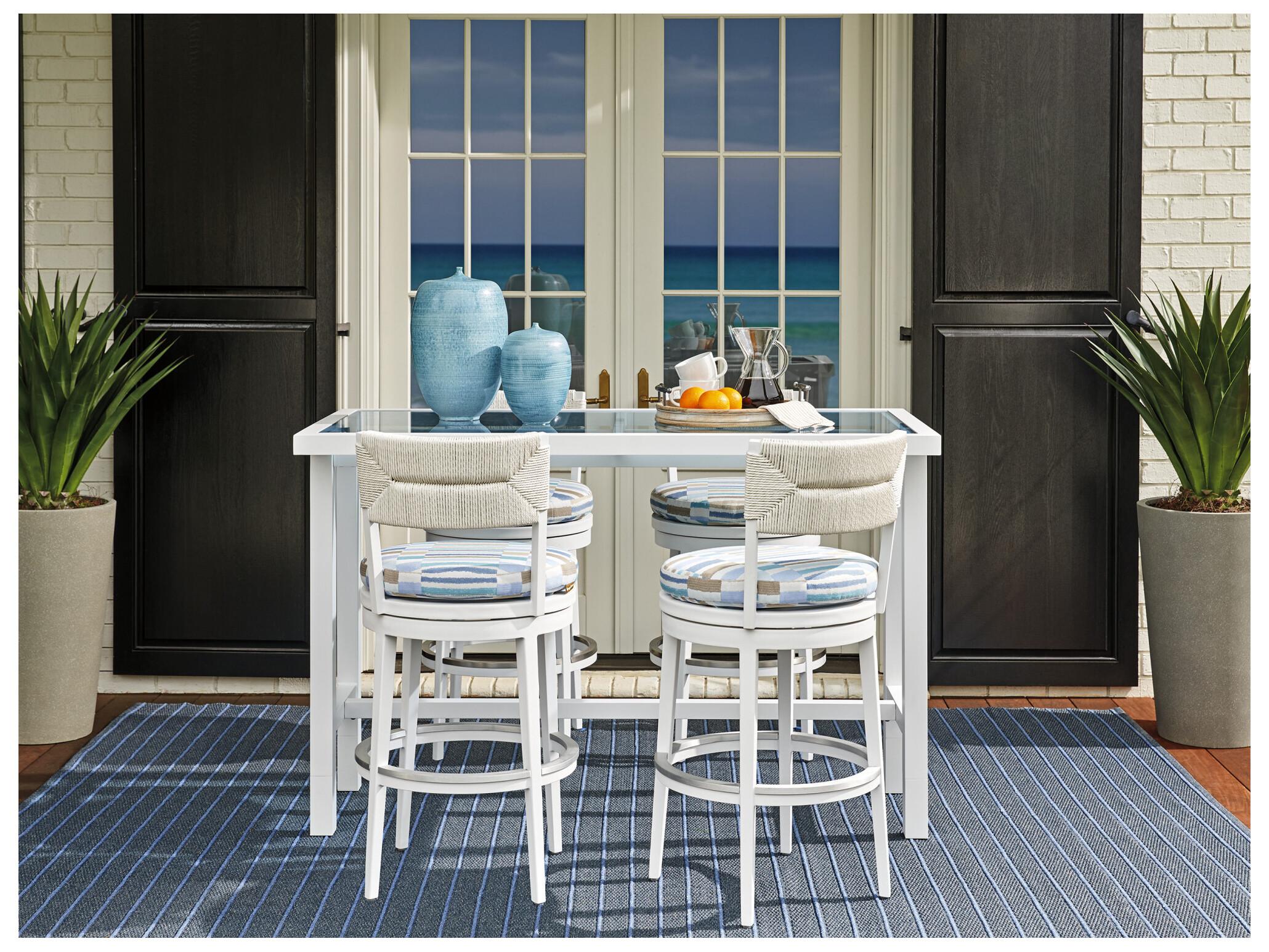 Tommy Bahama Outdoor Old Breeze Promenade Aluminum Wicker Swivel Bar Stool