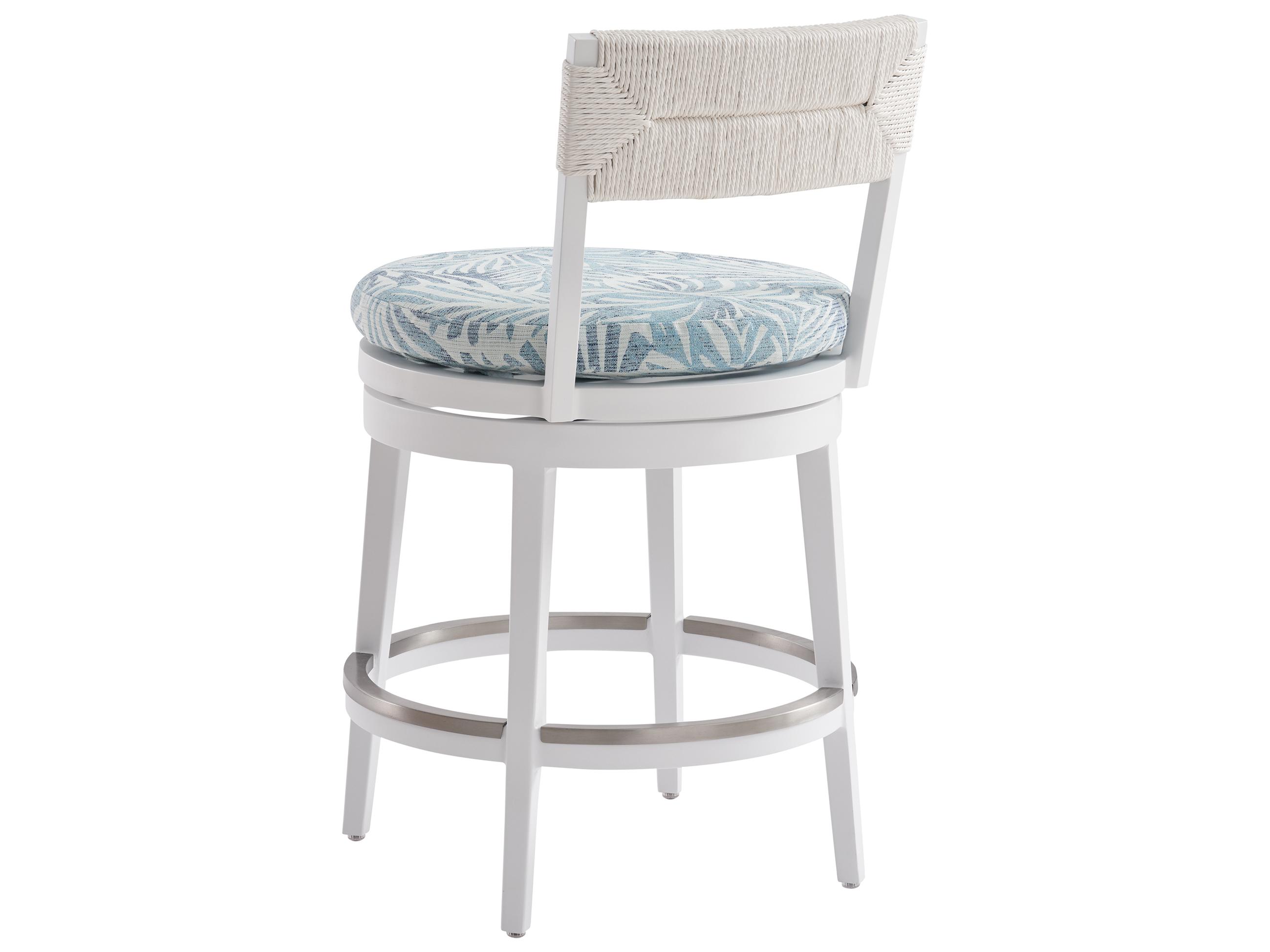 Tommy Bahama Outdoor Ocean Breeze Promenade Aluminum Wicker Swivel Counter Stool