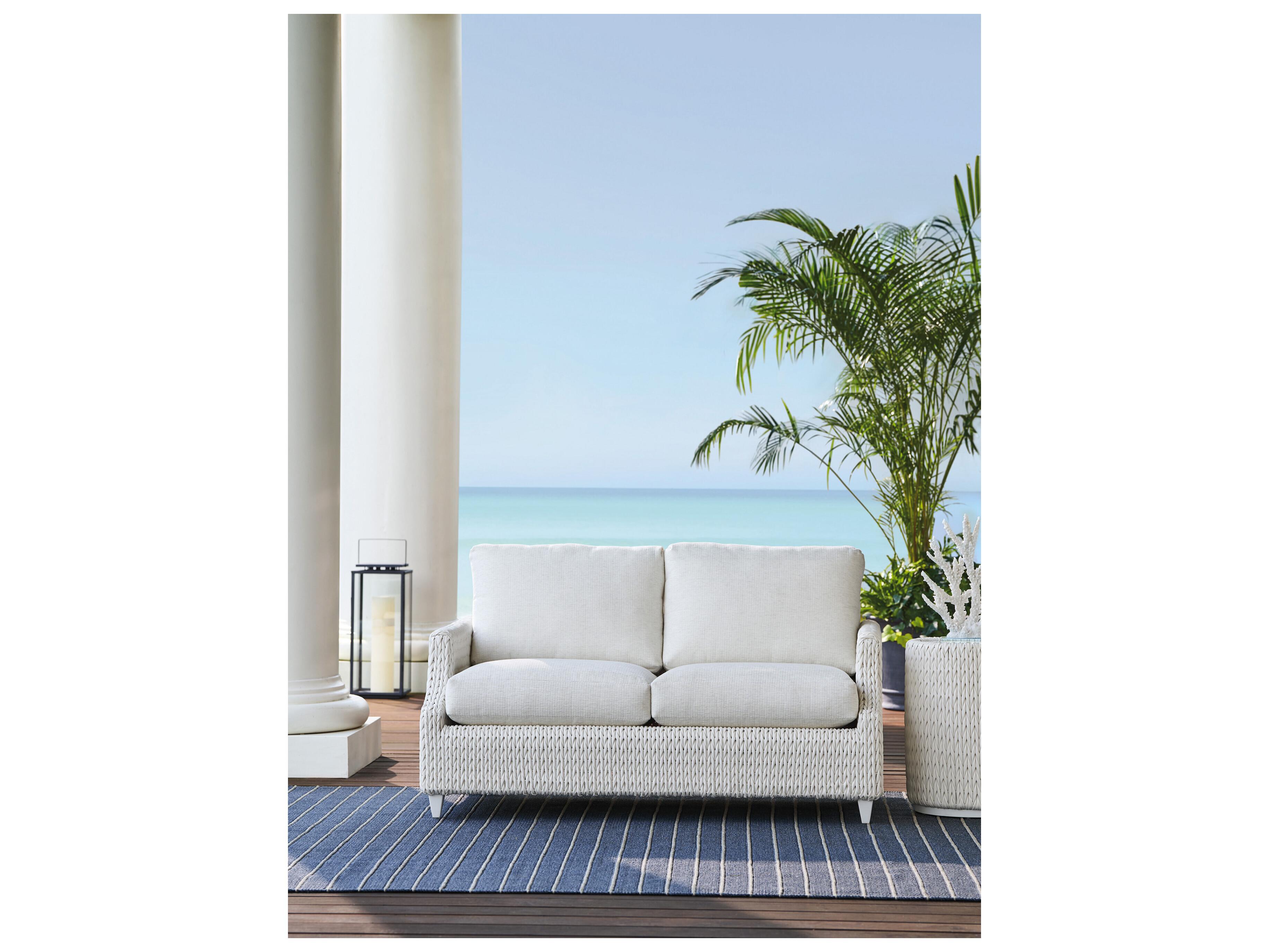 Tommy Bahama Outdoor Old Breeze Promenade Aluminum Wicker Loveseat