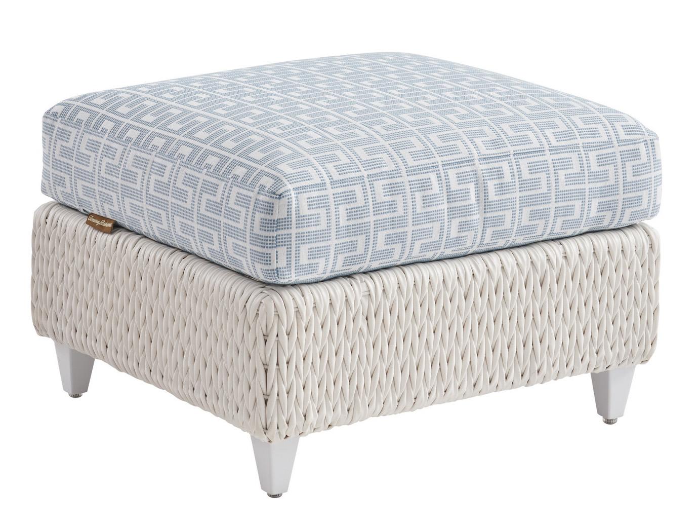 Tommy Bahama Outdoor Ocean Breeze Promenade Aluminum Wicker Ottoman