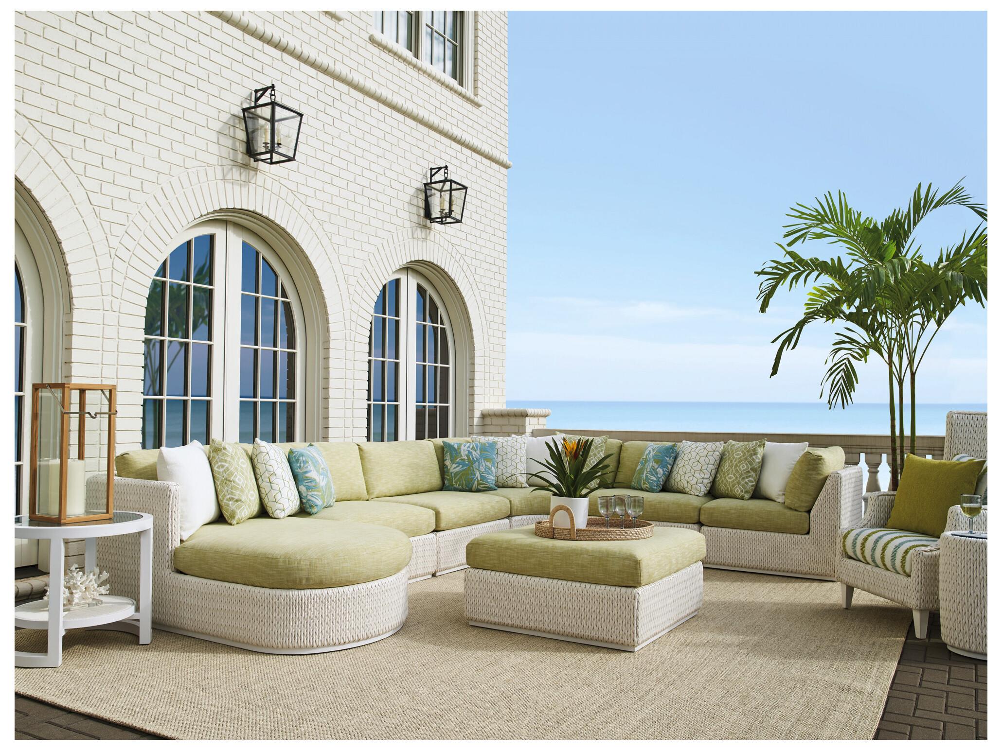 Tommy Bahama Outdoor Old Breeze Promenade Aluminum Wicker Ottoman