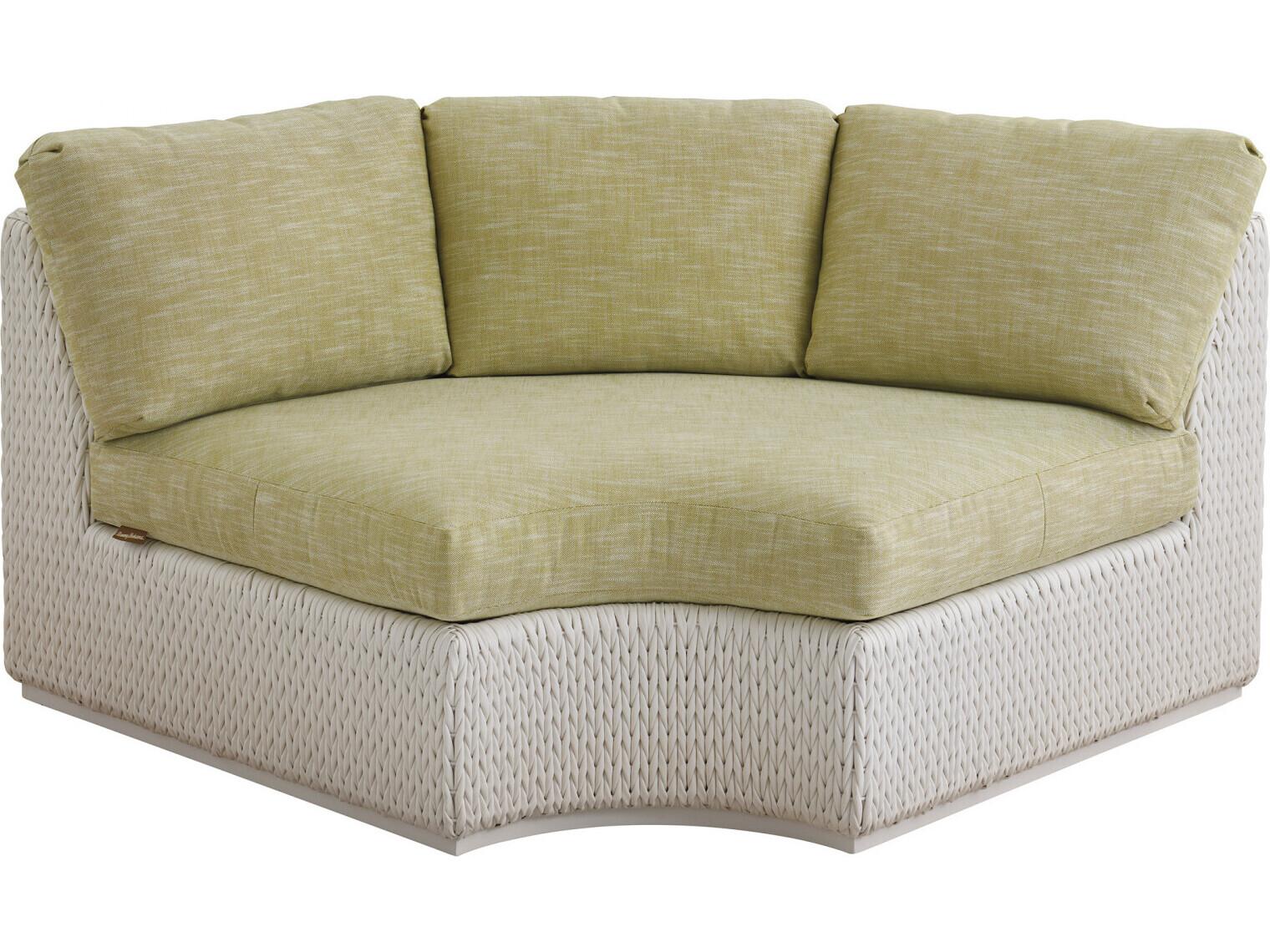 Tommy Bahama Outdoor Old Breeze Promenade Aluminum Wicker Corner Wedge Lounge Chair