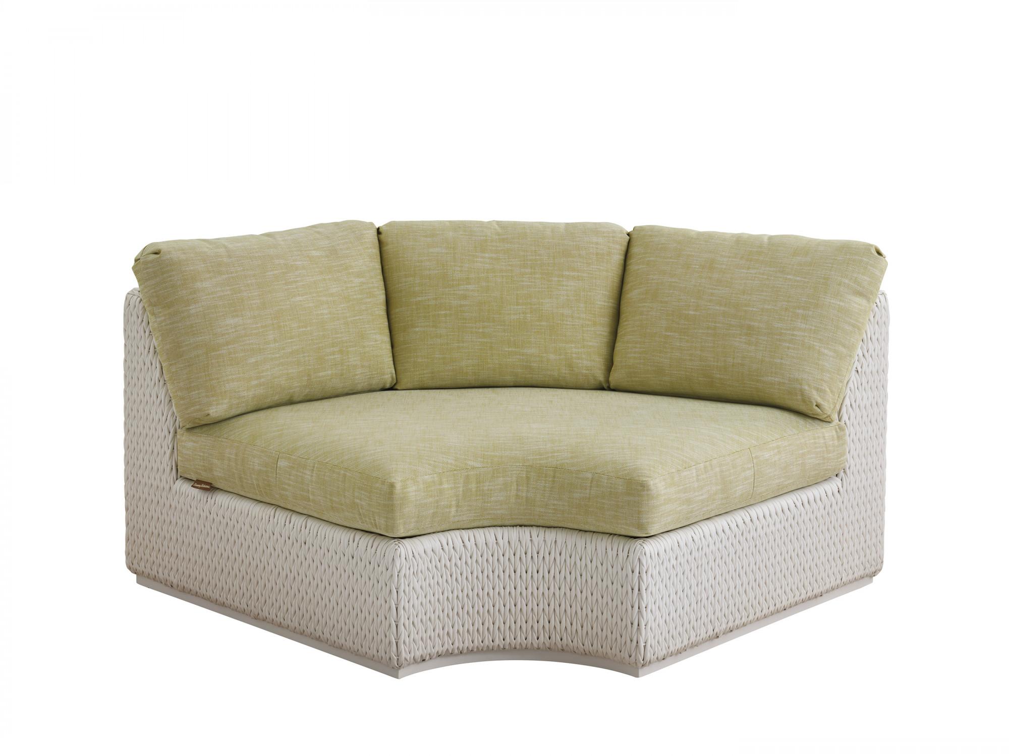 Tommy Bahama Outdoor Old Breeze Promenade Aluminum Wicker Corner Wedge Lounge Chair