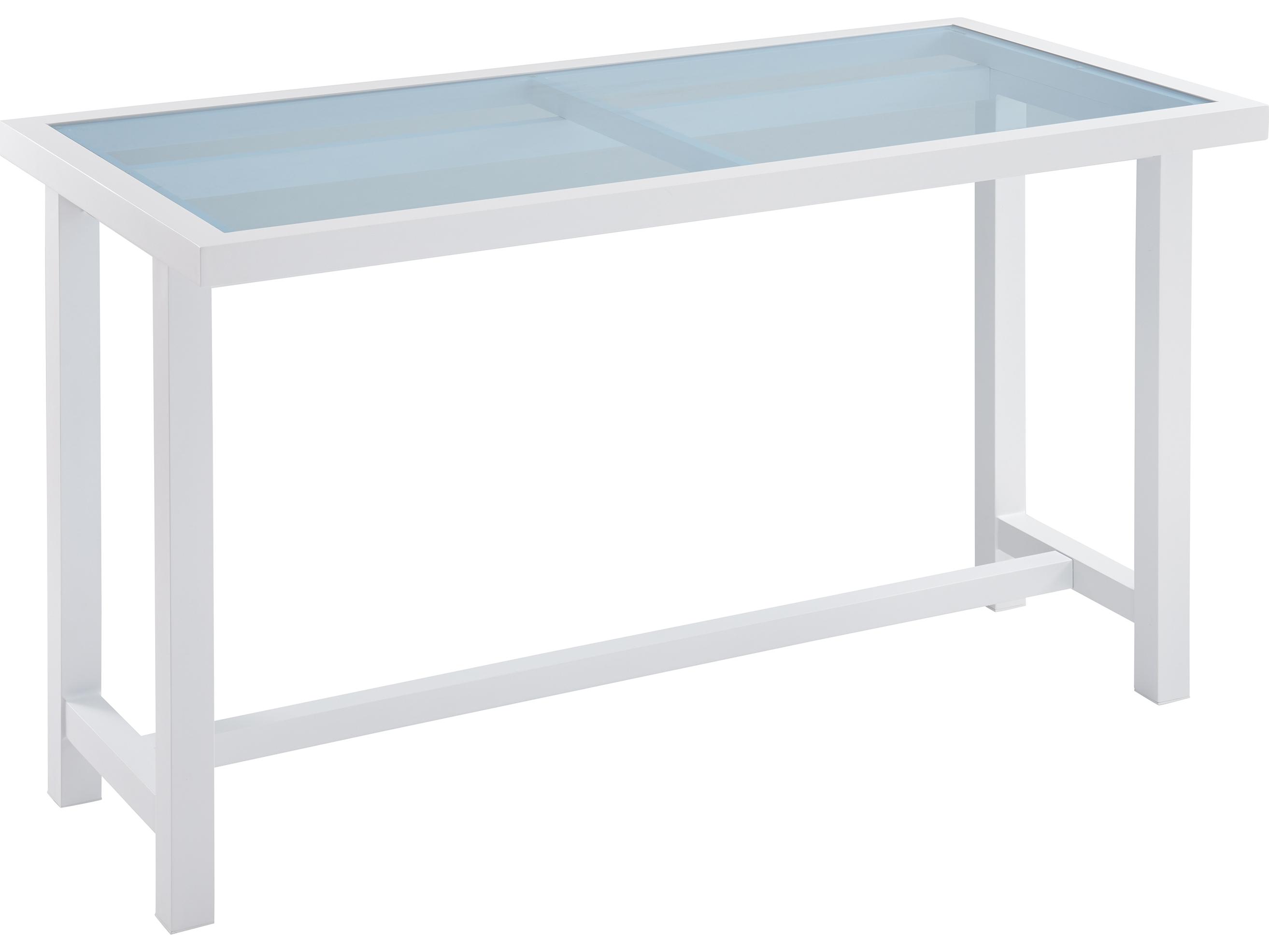 Tommy Bahama Outdoor Ocean Breeze Promenade Aluminum Rectangular Glass Top Bistro Table