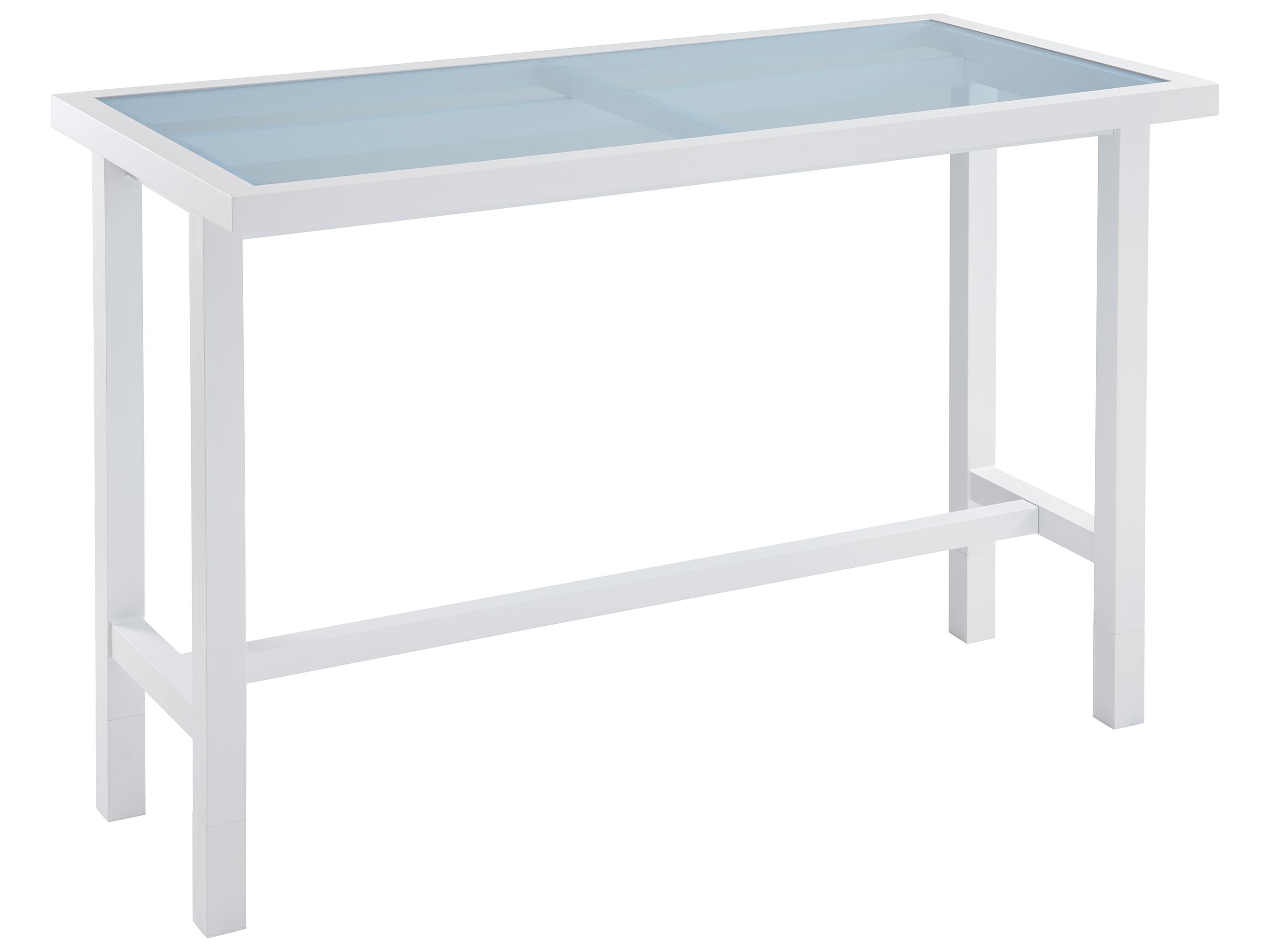 Tommy Bahama Outdoor Ocean Breeze Promenade Aluminum Rectangular Glass Top Bistro Table