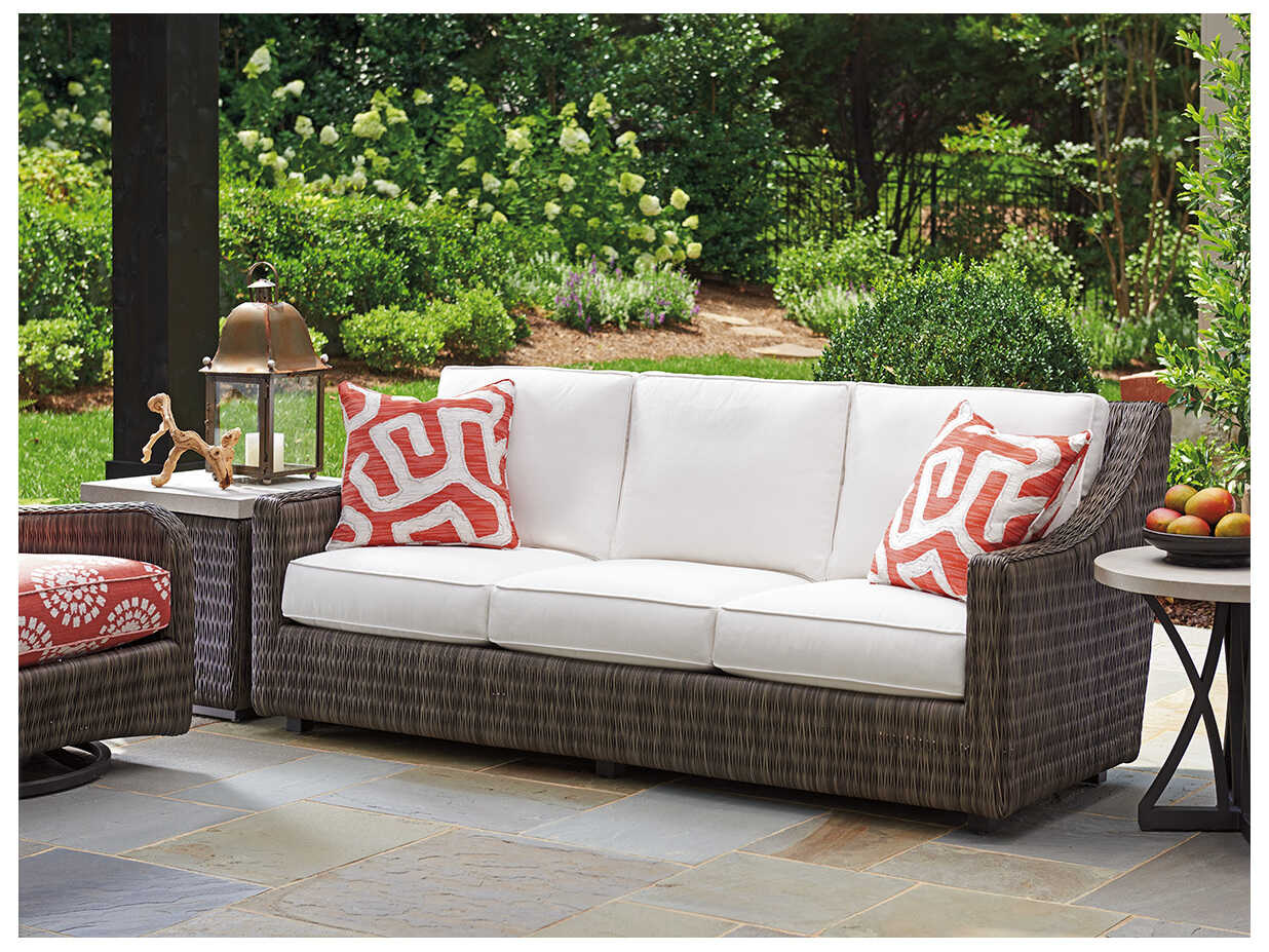 Tommy Bahama Outdoor Cypress Point Ocean Terrace Wicker Short Sofa