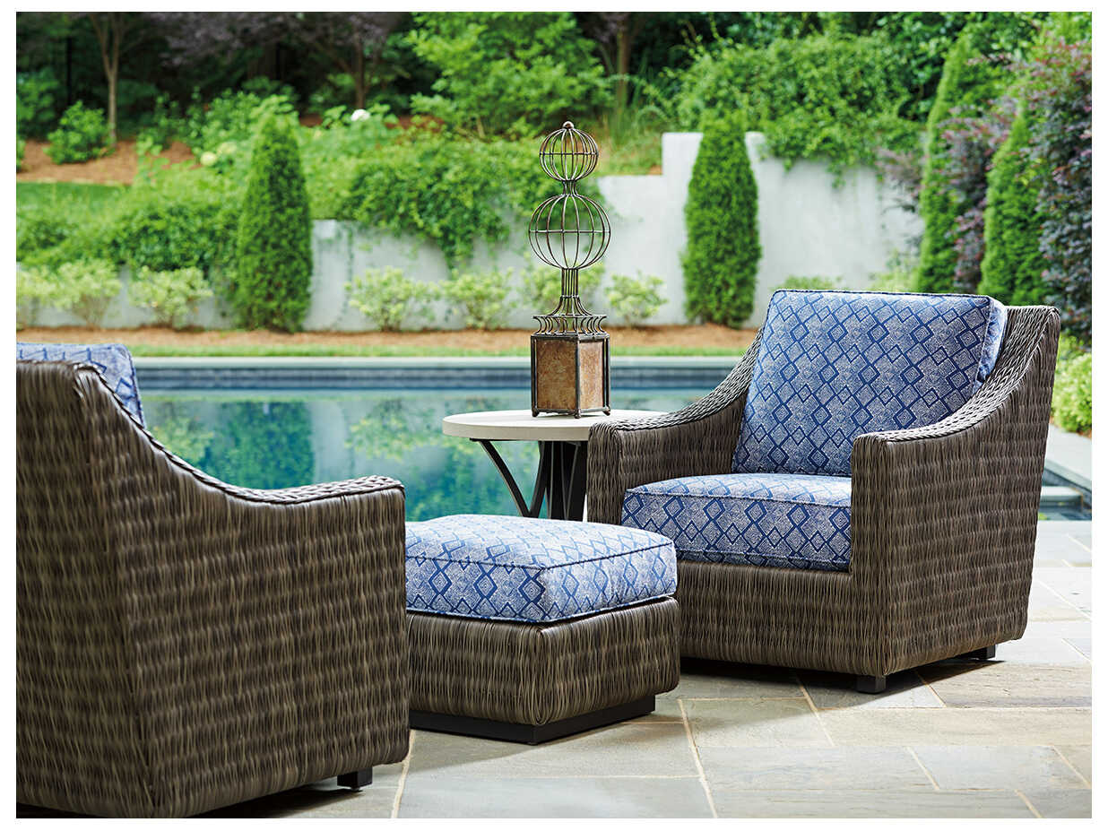 Tommy Bahama Outdoor Cypress Point Ocean Terrace Wicker Ottoman