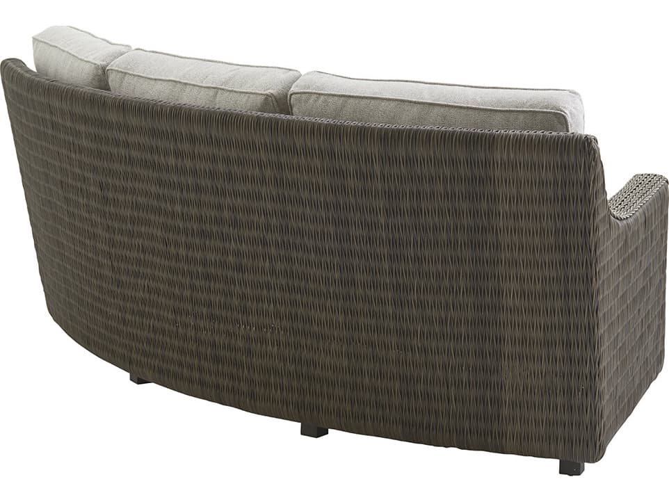 Tommy Bahama Outdoor Cypress Wicker Point Ocean Terrace Left Arm Curved Sectional Sofa