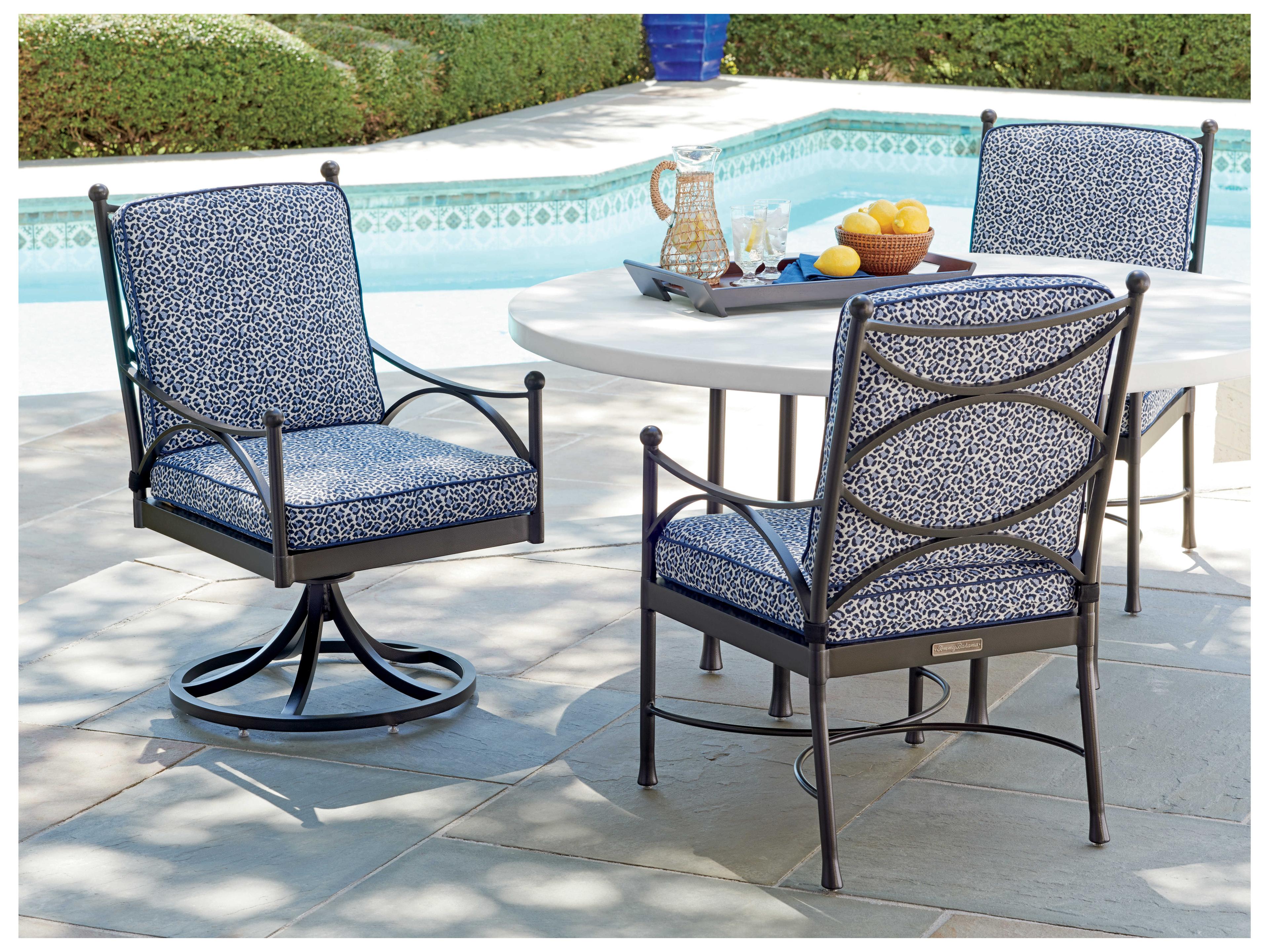 Tommy Bahama Outdoor Pavlova Aluminum Swivel Rocker Dining Arm Chair