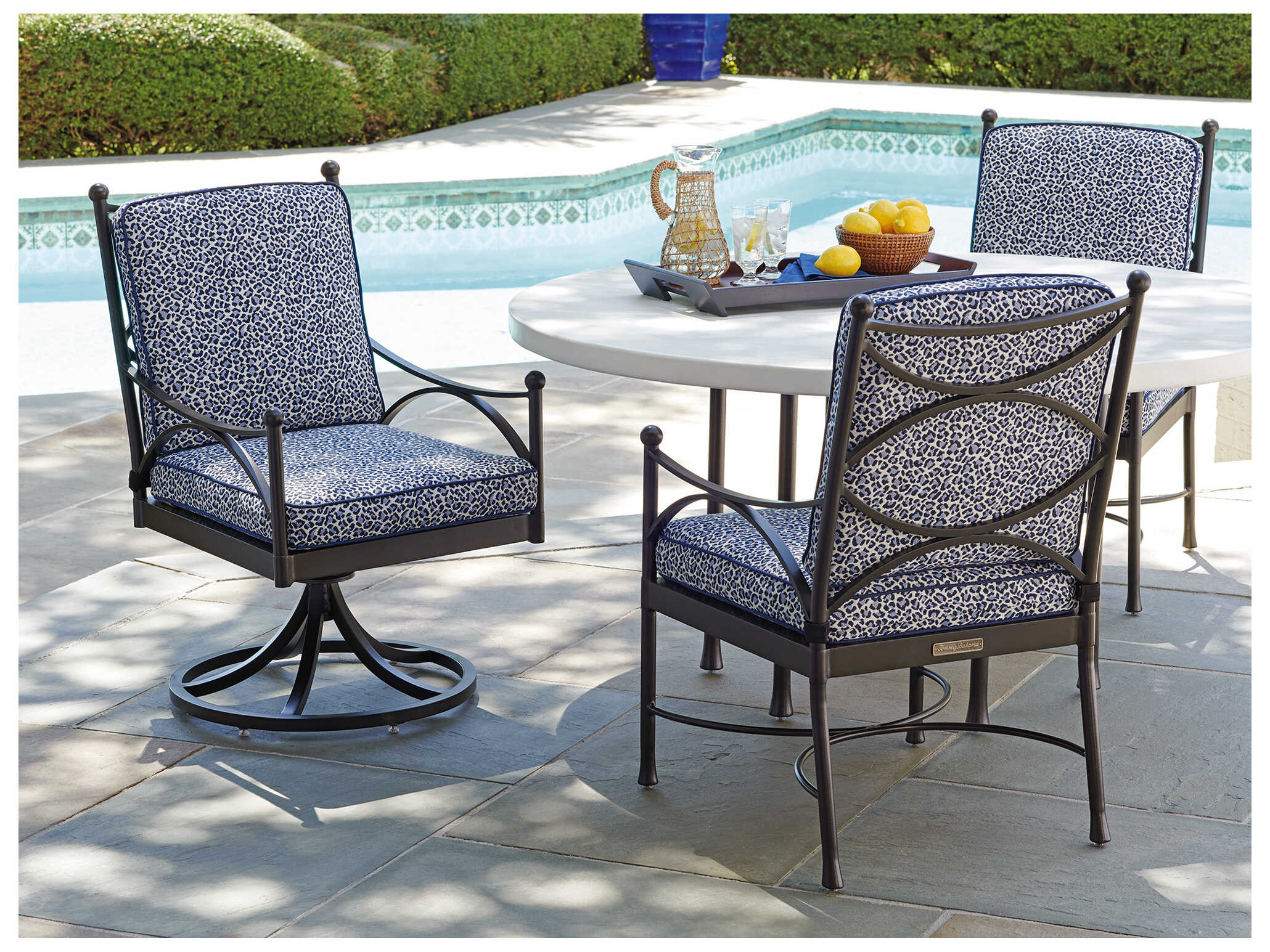 Tommy Bahama Outdoor Pavlova Aluminum Swivel Rocker Dining Arm Chair