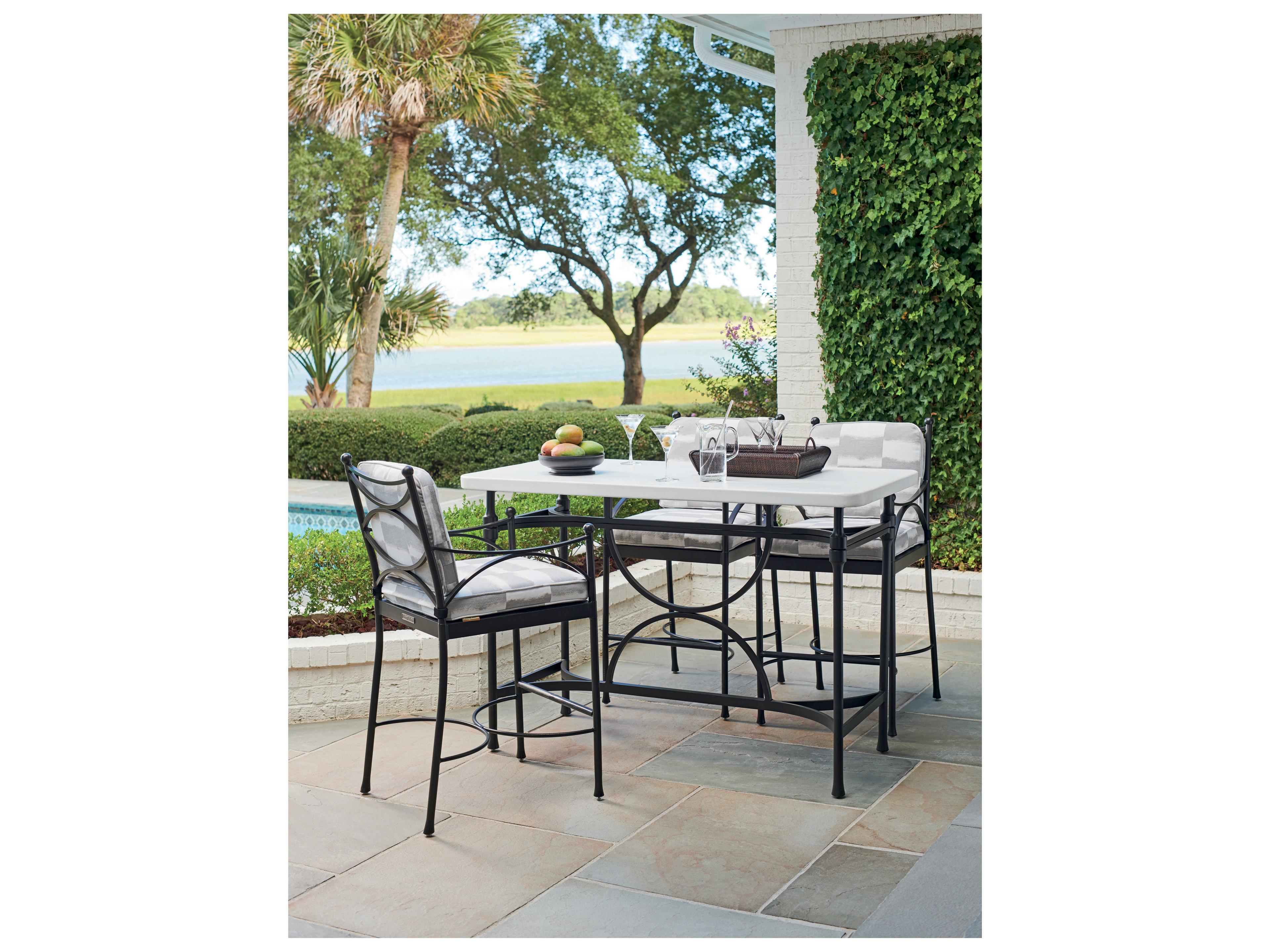 Tommy Bahama Outdoor Pavlova Aluminum Rectangular Bar Counter Table