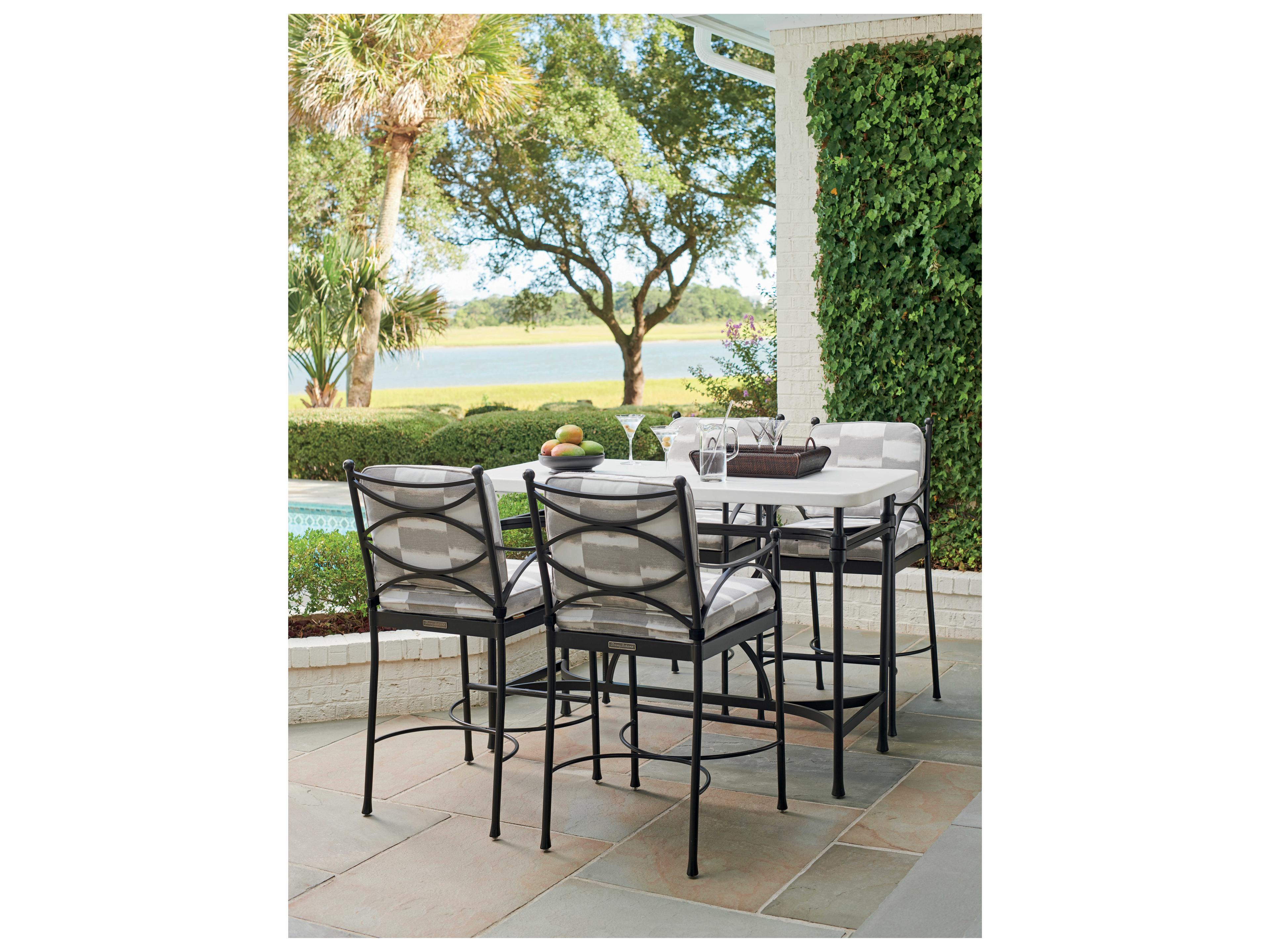 Tommy Bahama Outdoor Pavlova Aluminum Rectangular Bar Counter Table