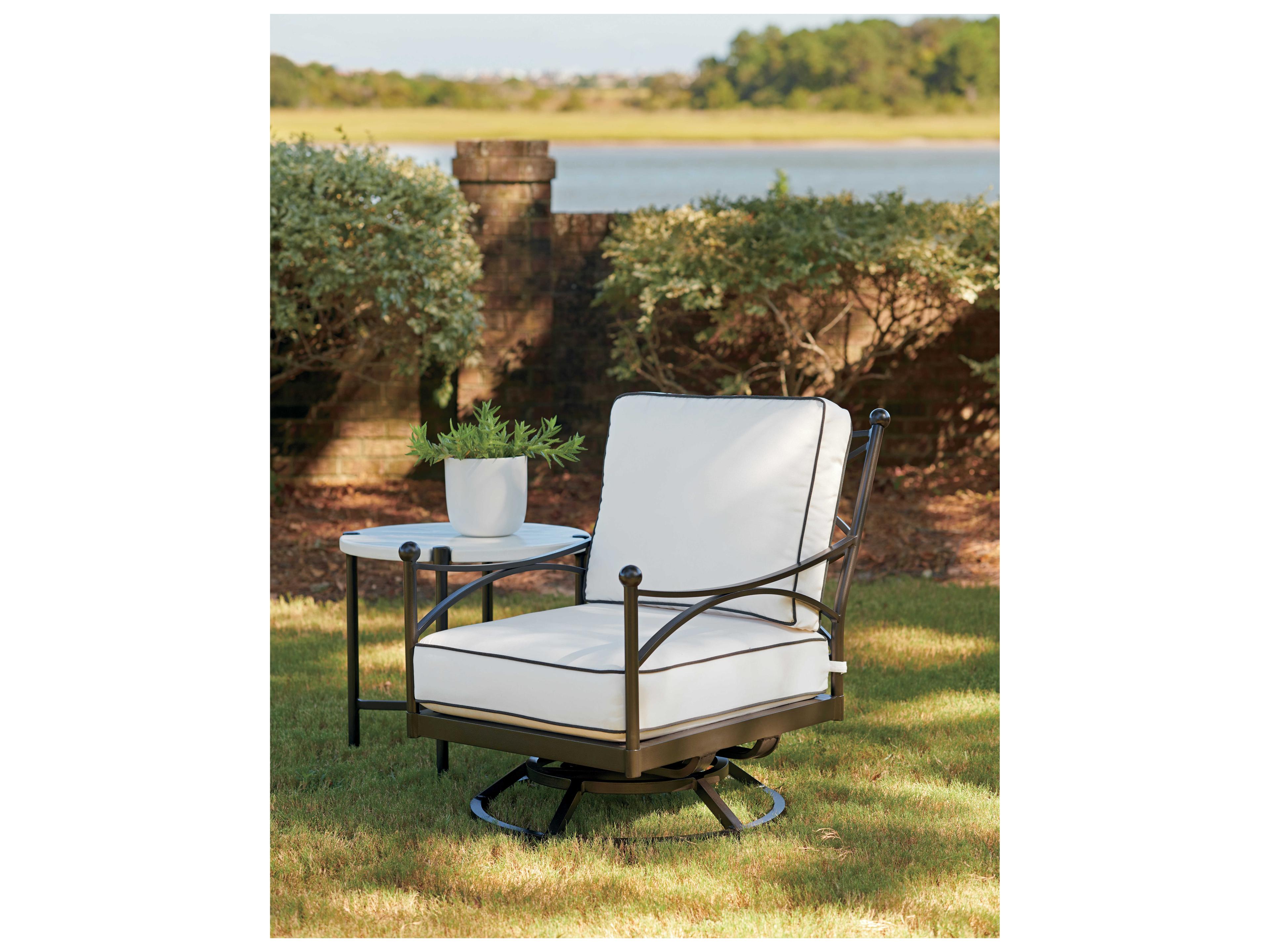 Tommy Bahama Outdoor Pavlova Aluminum Swivel Lounge Chair with Cushion Set