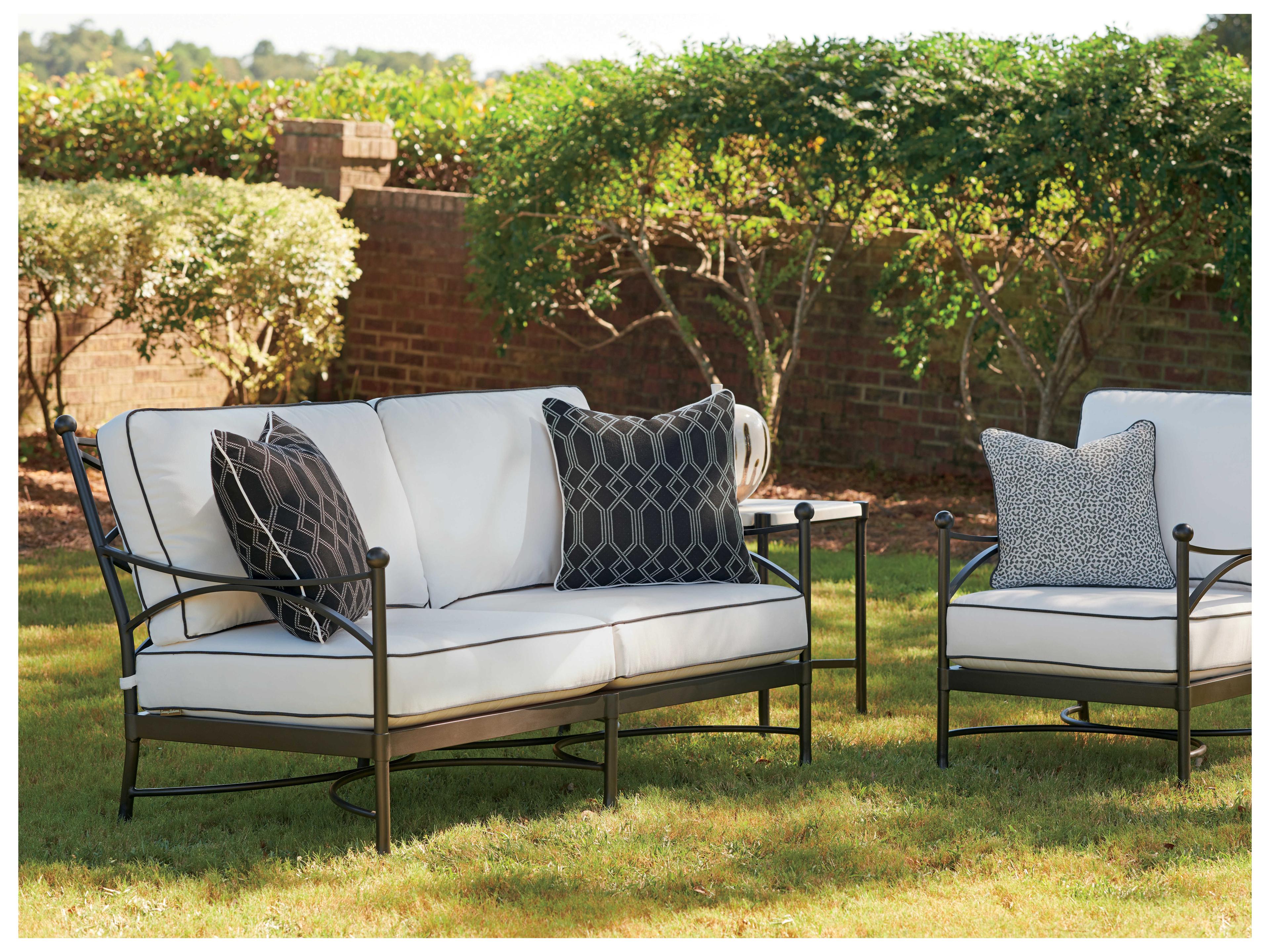Tommy Bahama Outdoor Pavlova Aluminum Loveseat with Cushion Set