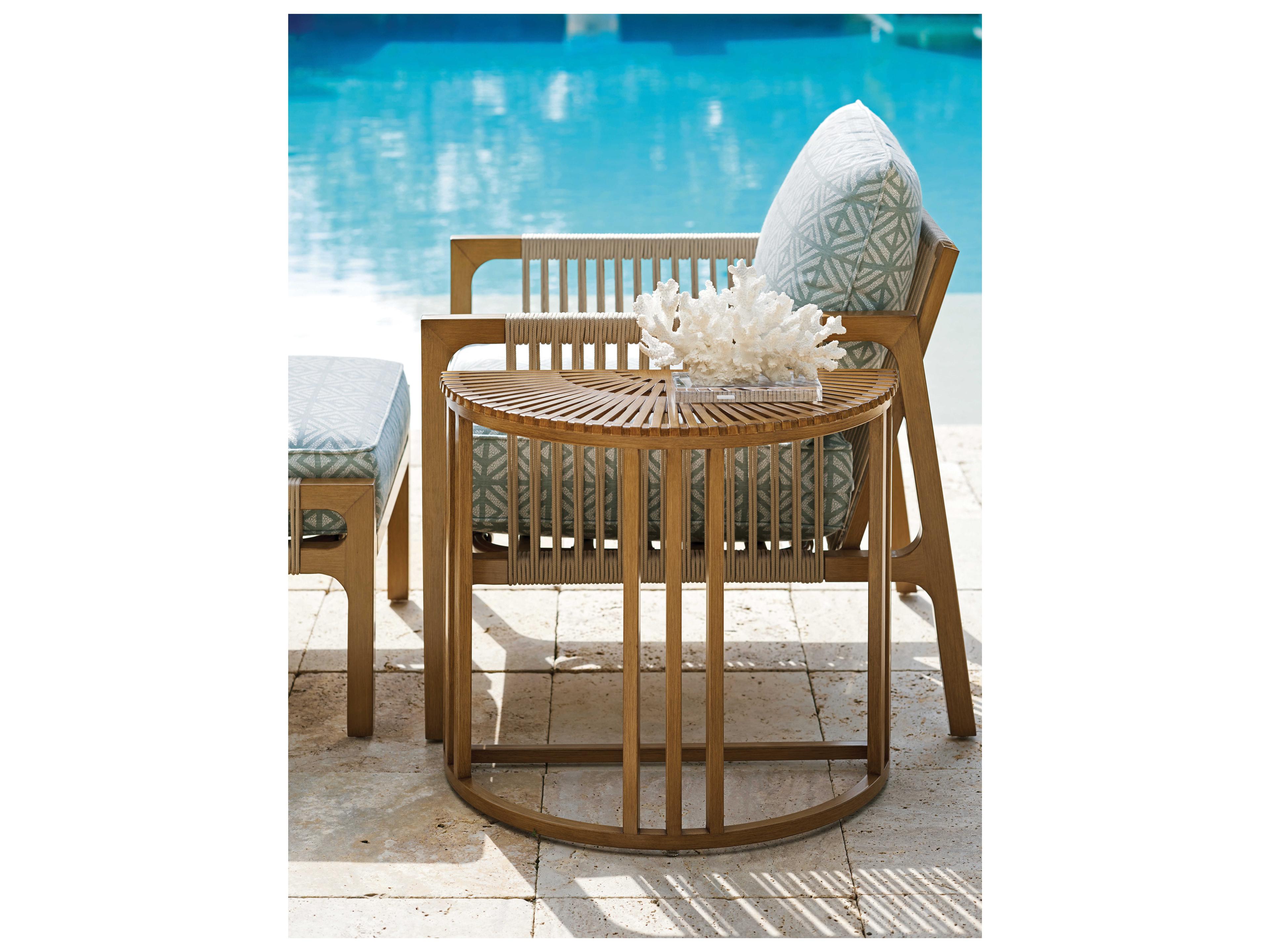 Tommy Bahama Outdoor St Tropez Aluminum Demilune End Table