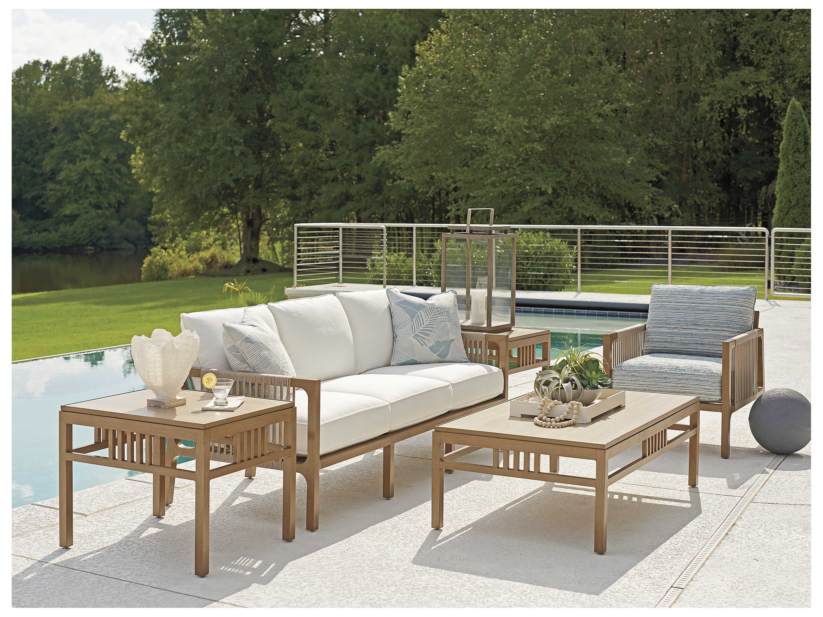 Tommy Bahama Outdoor St Tropez Aluminum Rectangular End Table