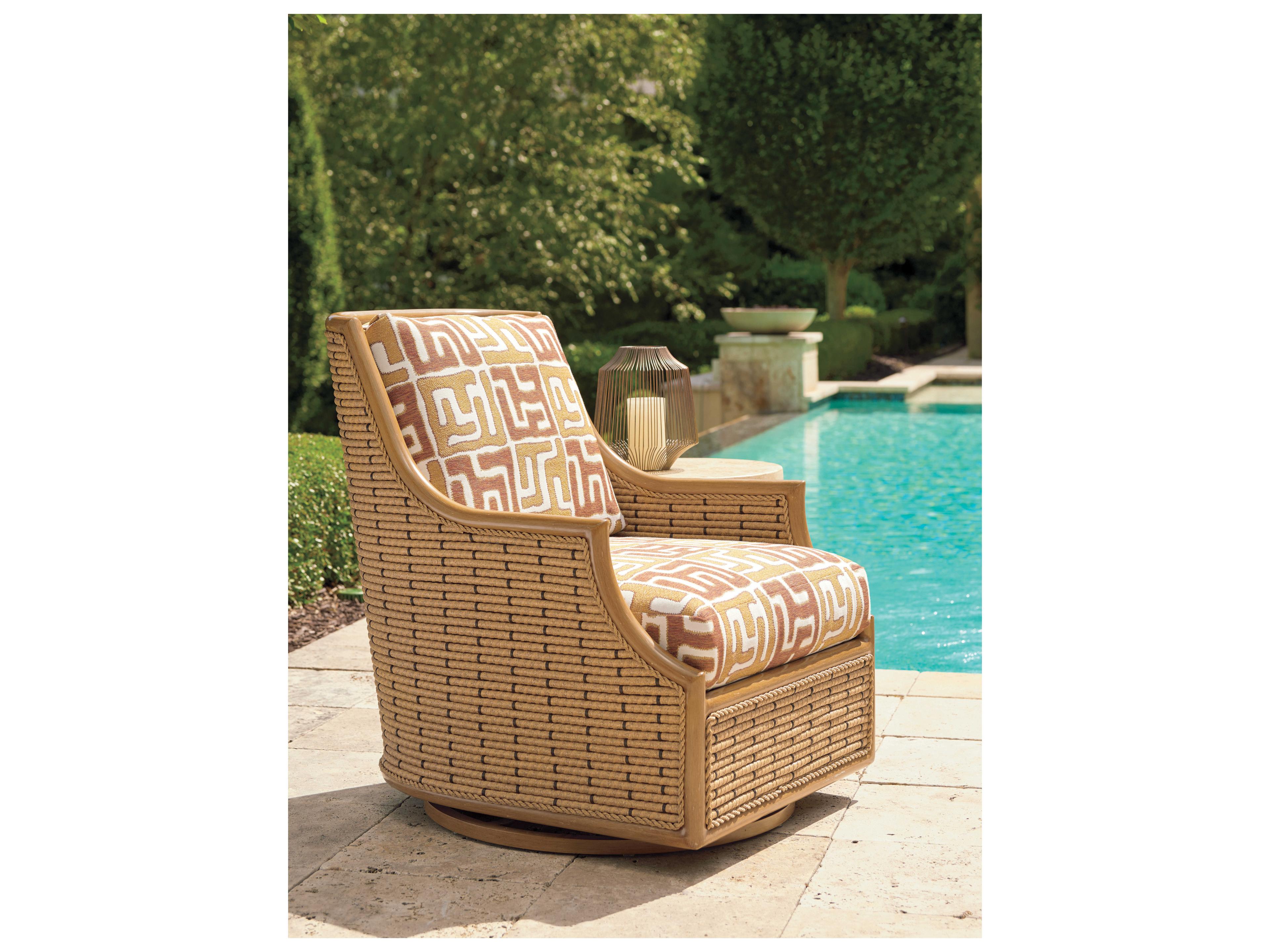Tommy Bahama Outdoor Los Altos Valley View Wicker Swivel Glider Lounge Chair