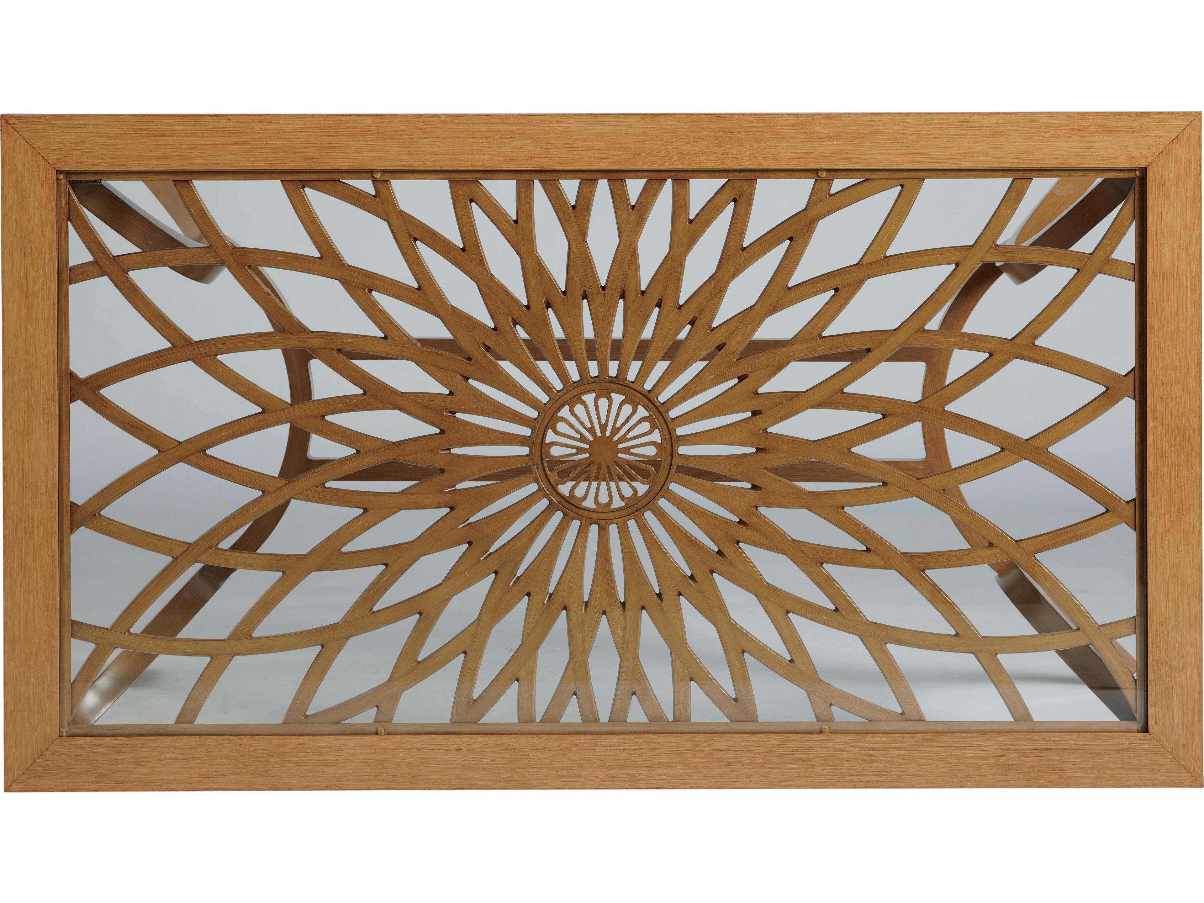 Tommy Bahama Outdoor Los Altos Valley View Aluminum Rectangular Glass Top Dining Table