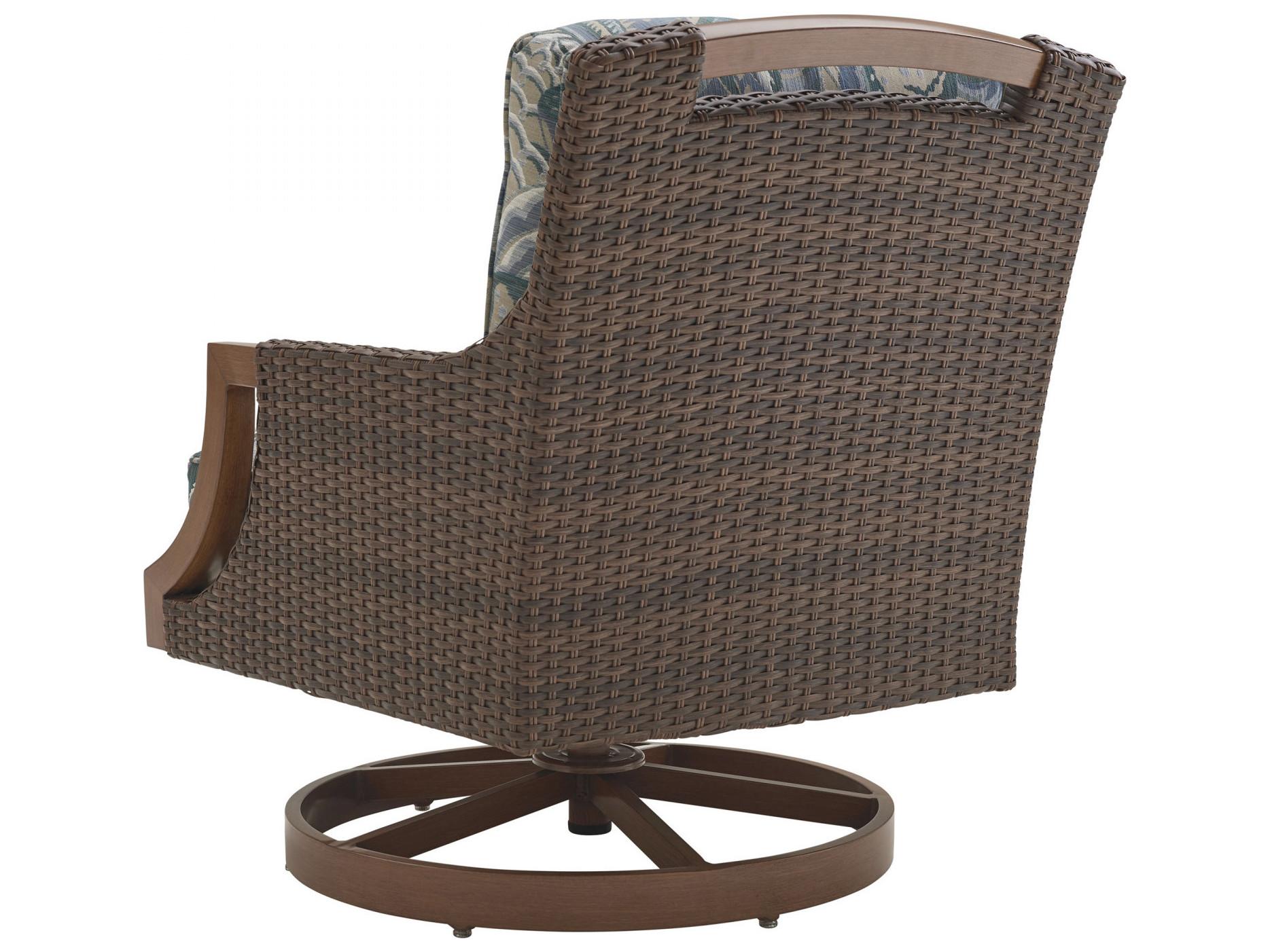 Tommy Bahama Outdoor Harbor Isle Aluminum Wicker Swivel Rocker Lounge Chair