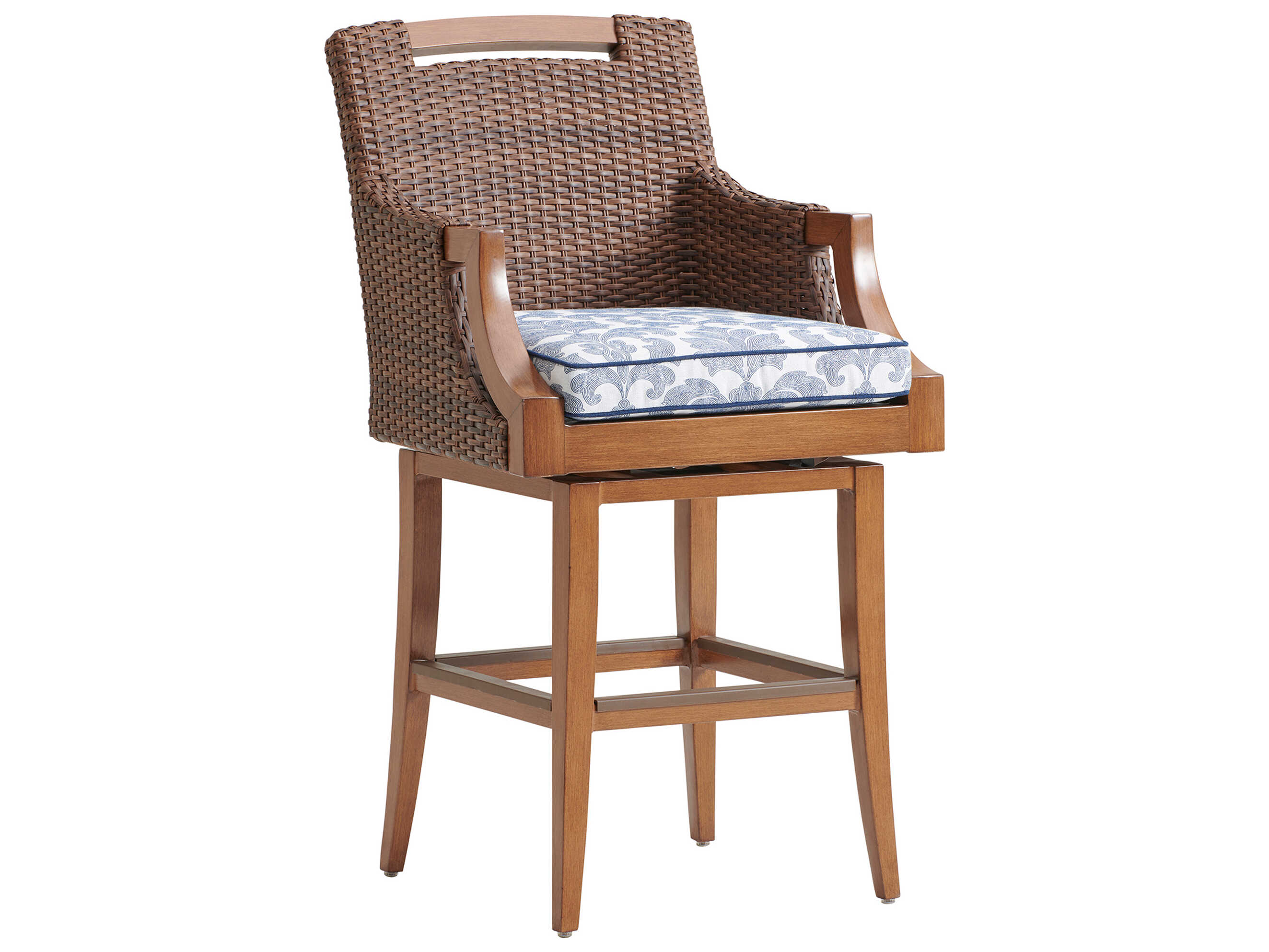 Tommy Bahama Outdoor Harbor Isle Wicker Swivel Bar Stool