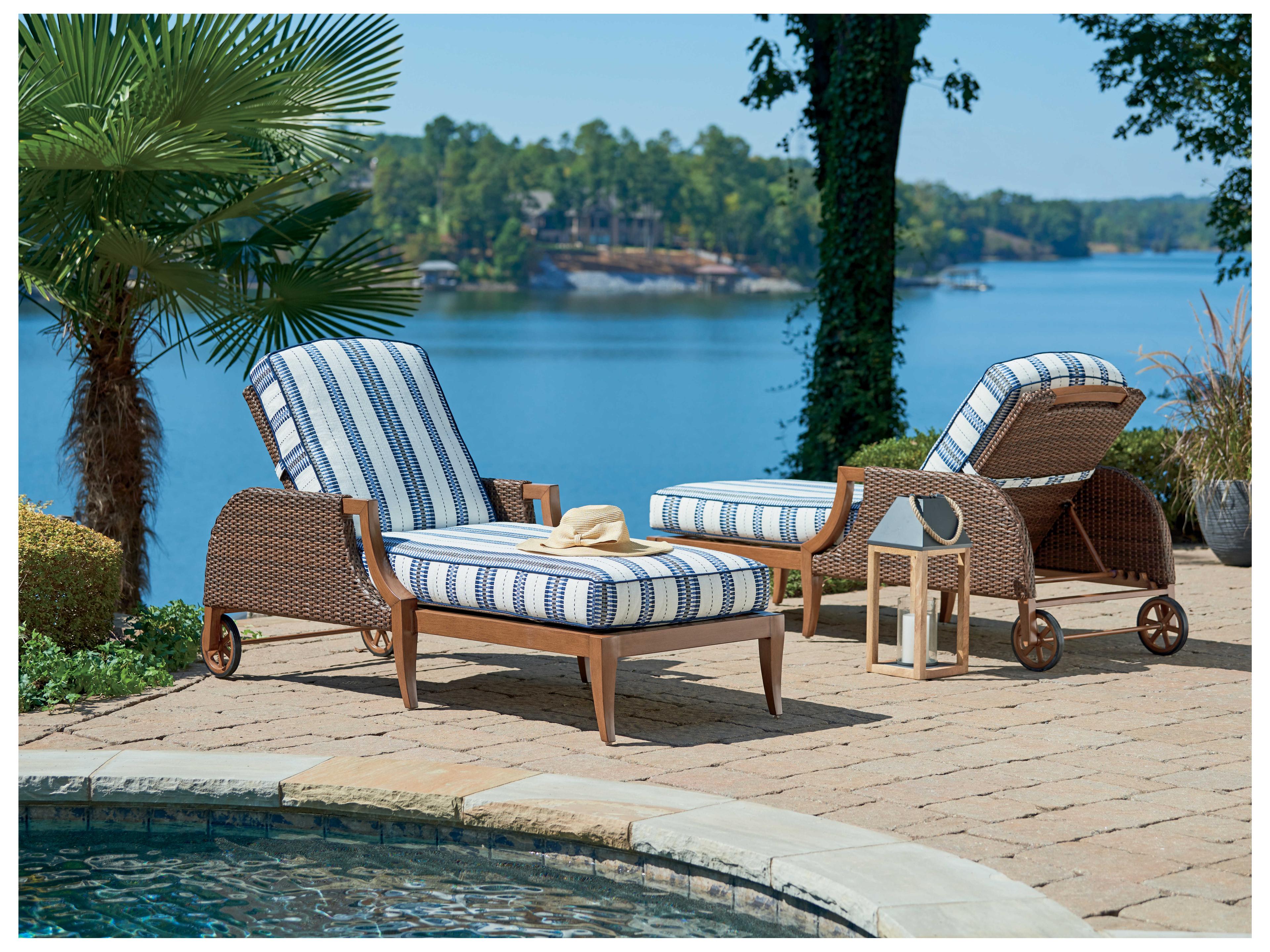 Tommy Bahama Outdoor Harbor Isle Wicker Chaise Lounge
