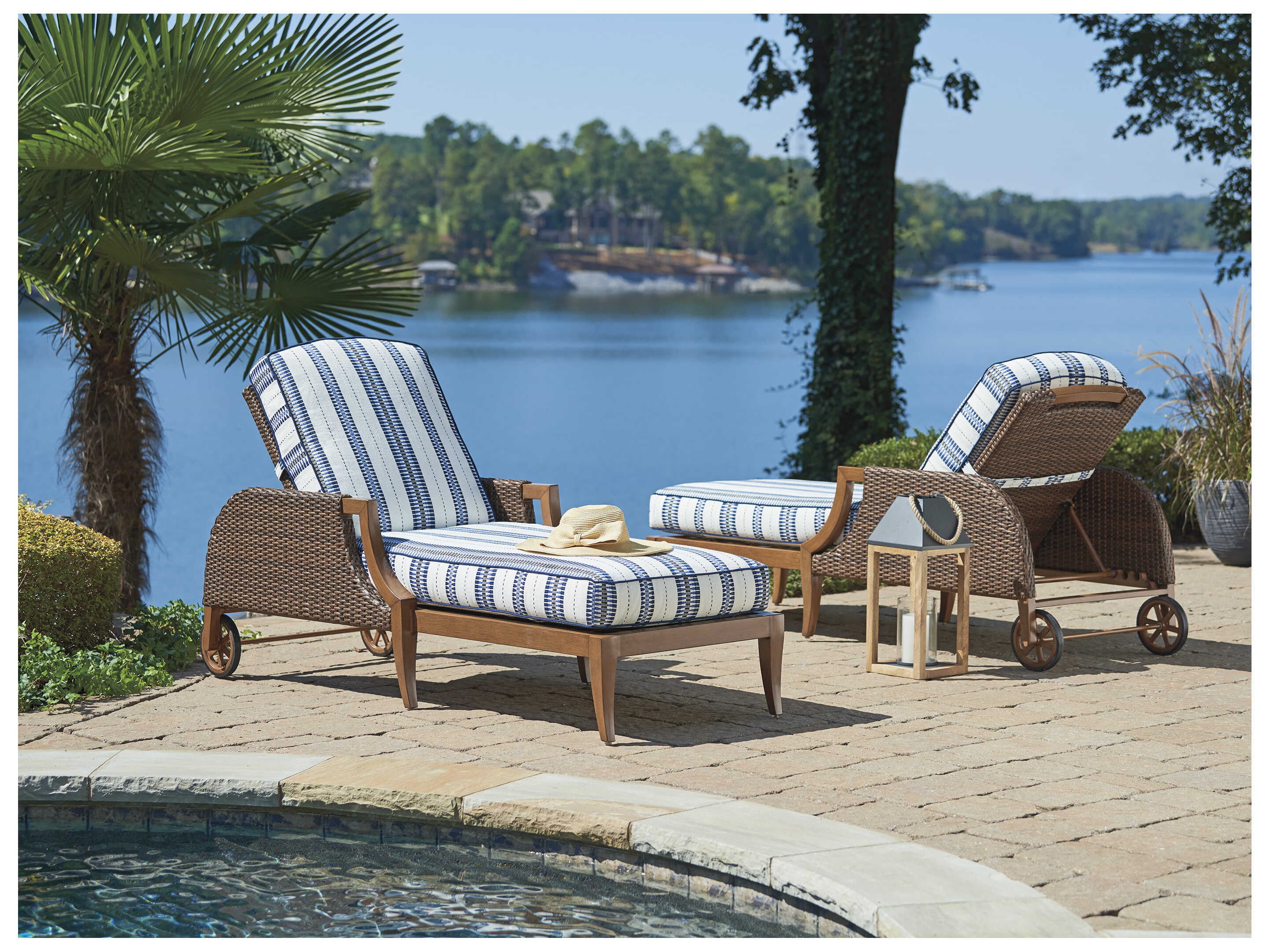 Tommy Bahama Outdoor Harbor Isle Wicker Chaise Lounge