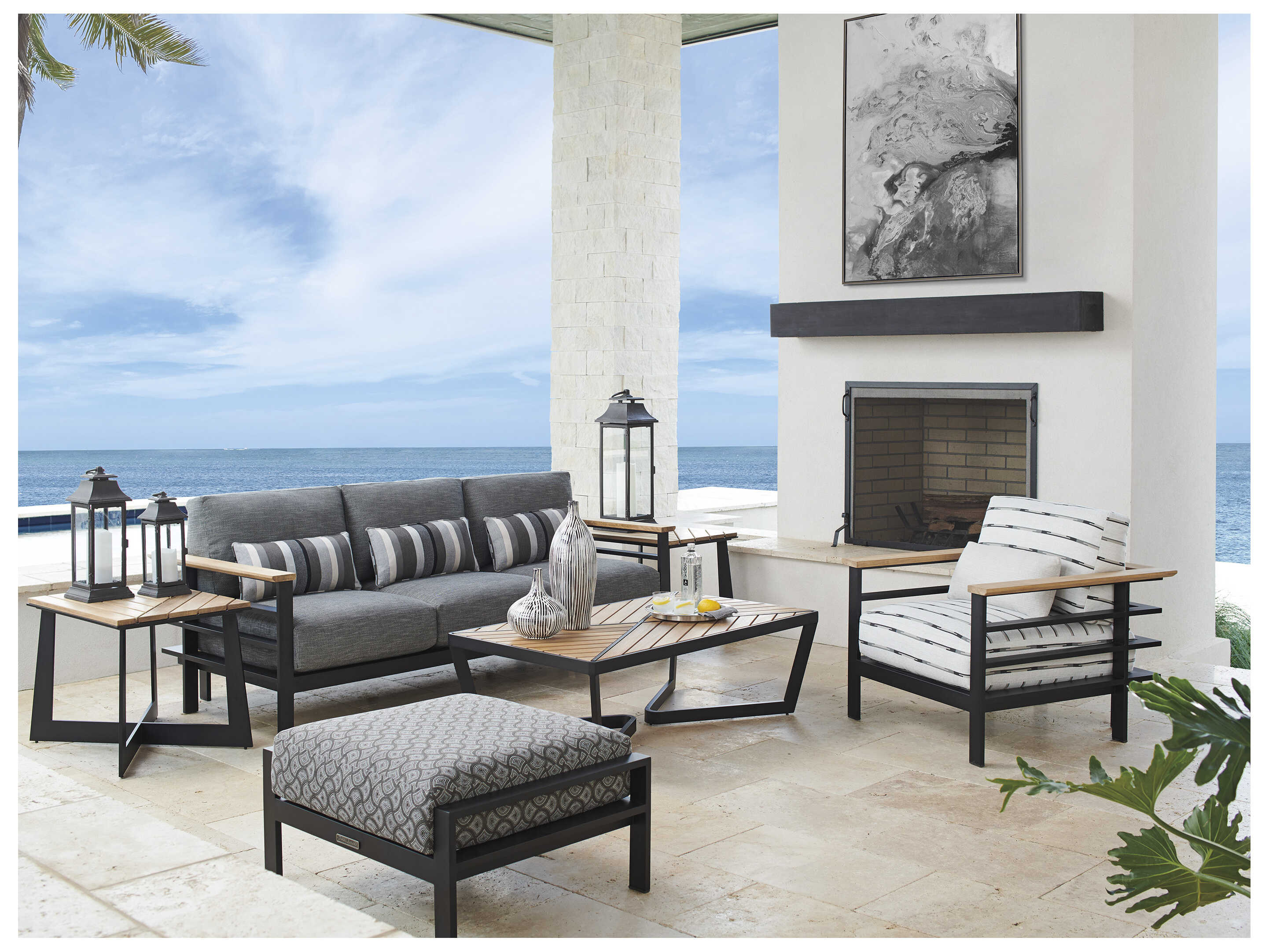 Tommy Bahama Outdoor South Beach Aluminum Ottoman