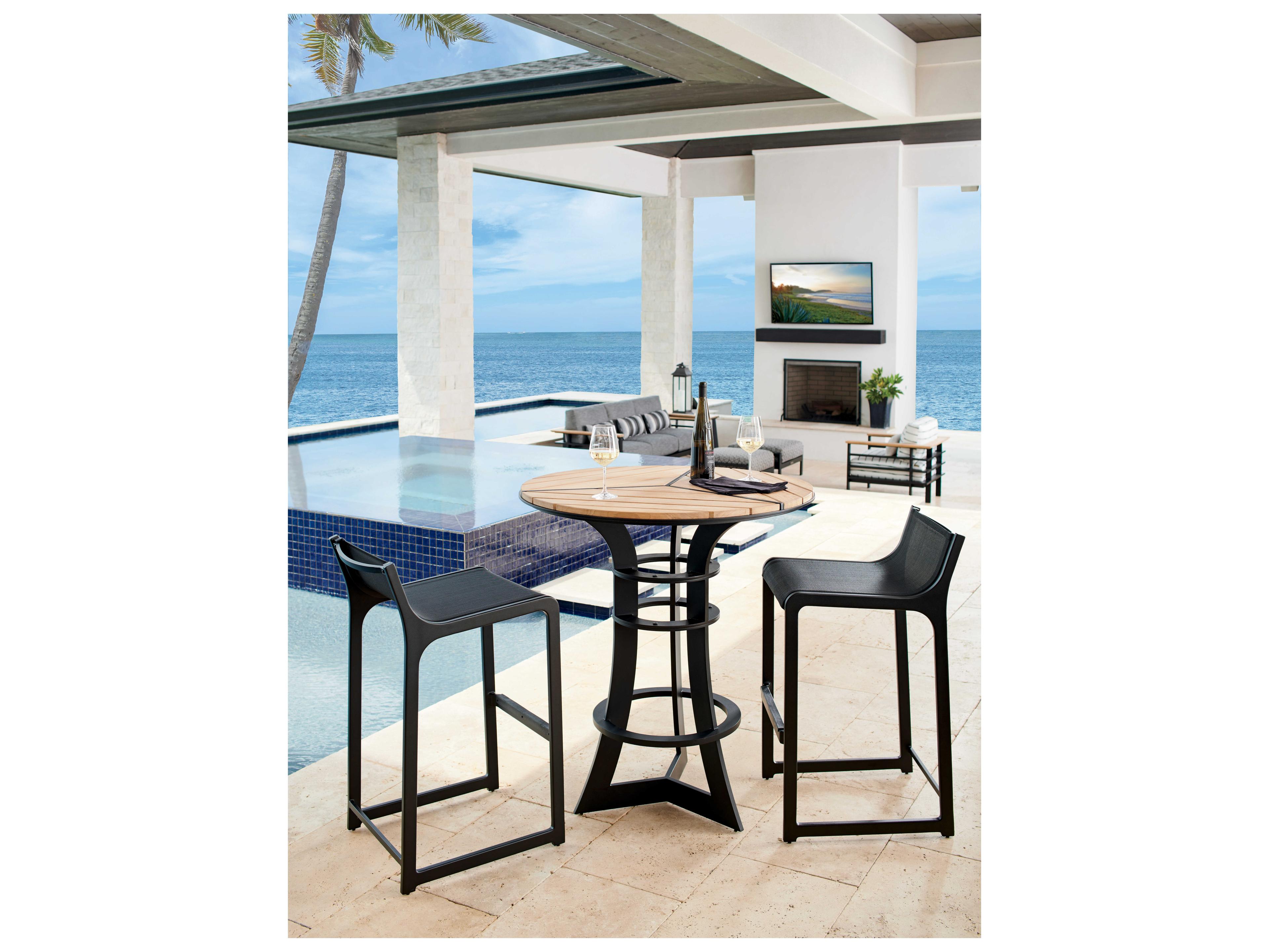Tommy Bahama Outdoor South Beach Aluminum Round Bar Counter Table