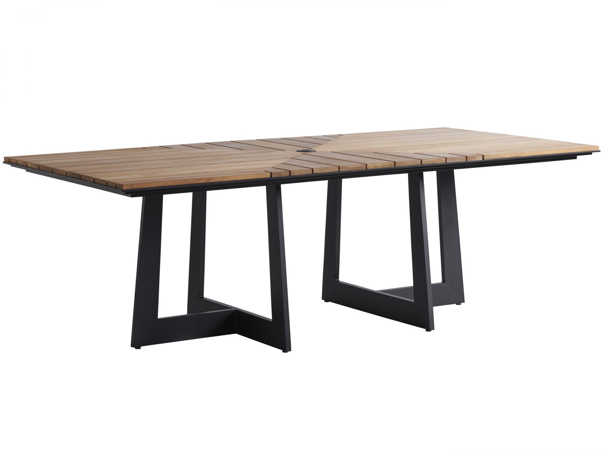 Tommy Bahama Outdoor South Beach Teak Rectangular Dining Table with Umbrella Hole