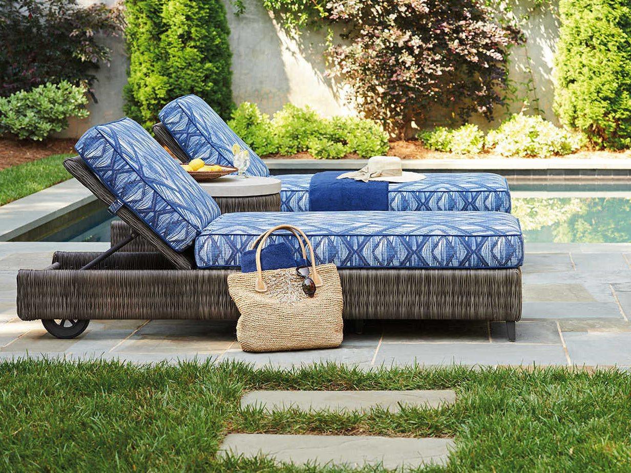 Tommy Bahama Outdoor Cypress Point Ocean Terrace Aluminum Wicker Cushion Lounge Set