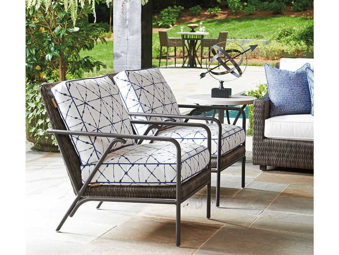 Tommy Bahama Outdoor Cypress Point Ocean Terrace Aluminum Wicker Cushion Lounge Set