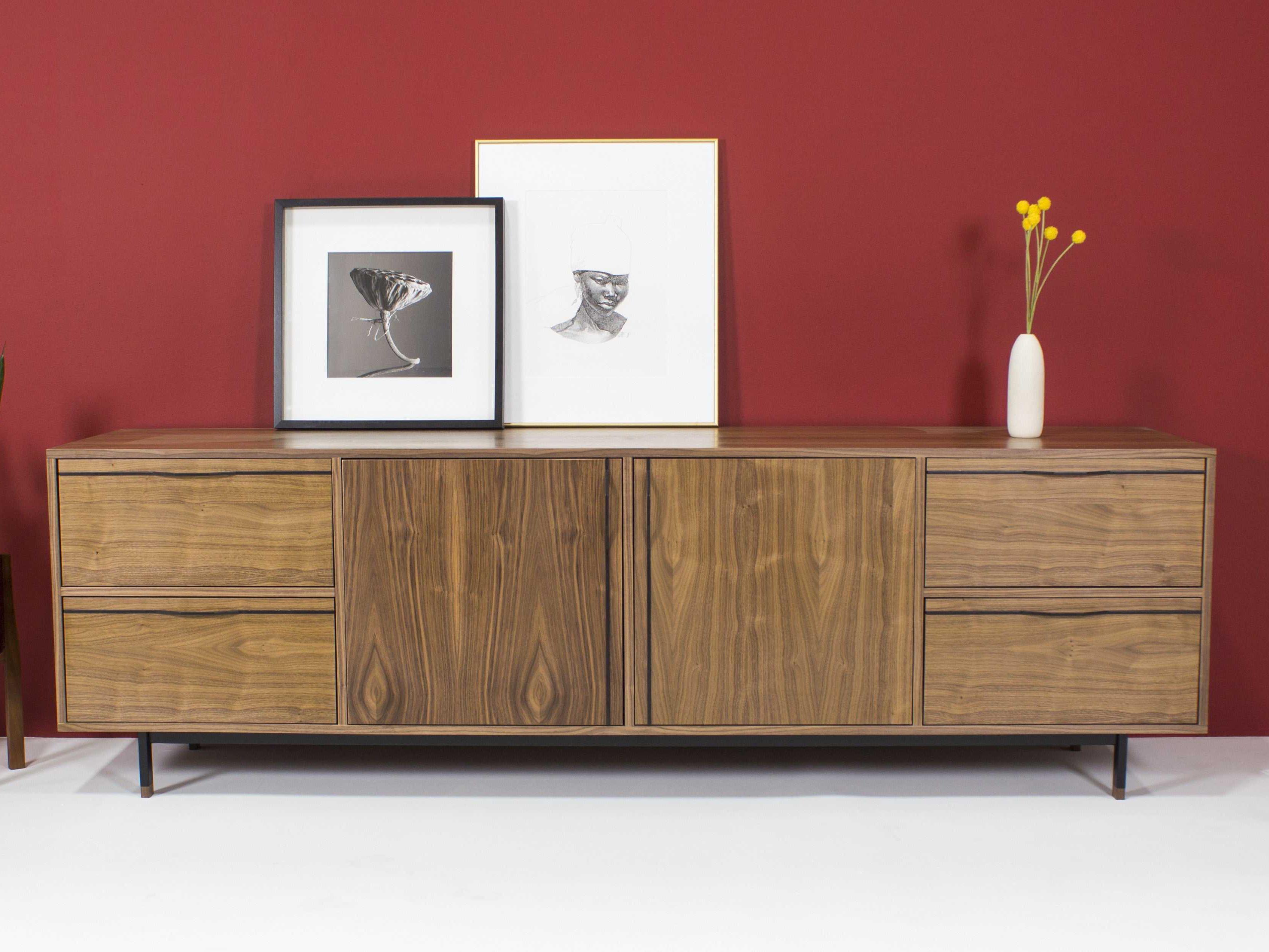 Tronk Design Chapman 94" Oak Wood Credenza Sideboard