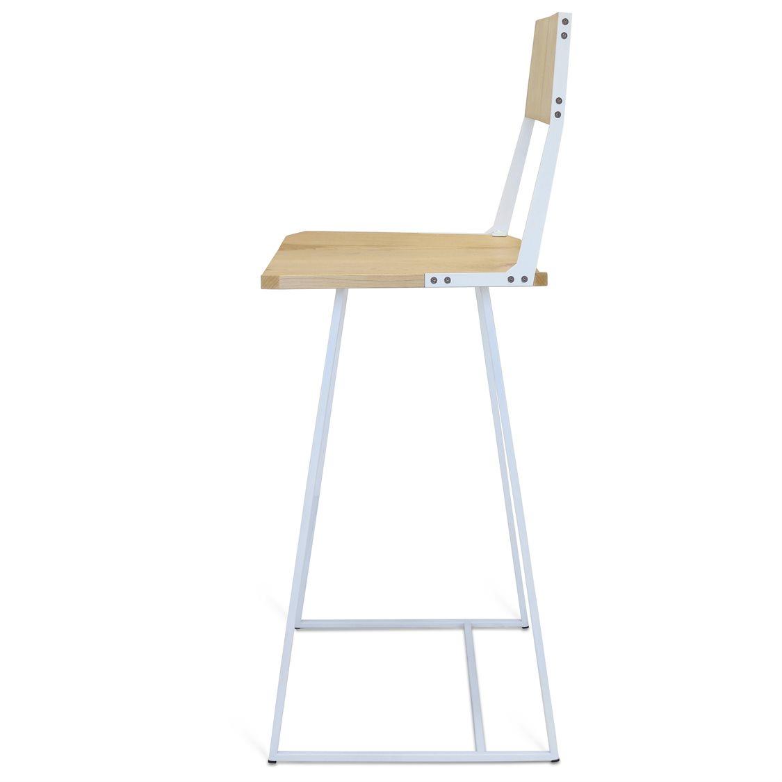 Tronk Design Clarke Collection Maple Wood White Bar Stool