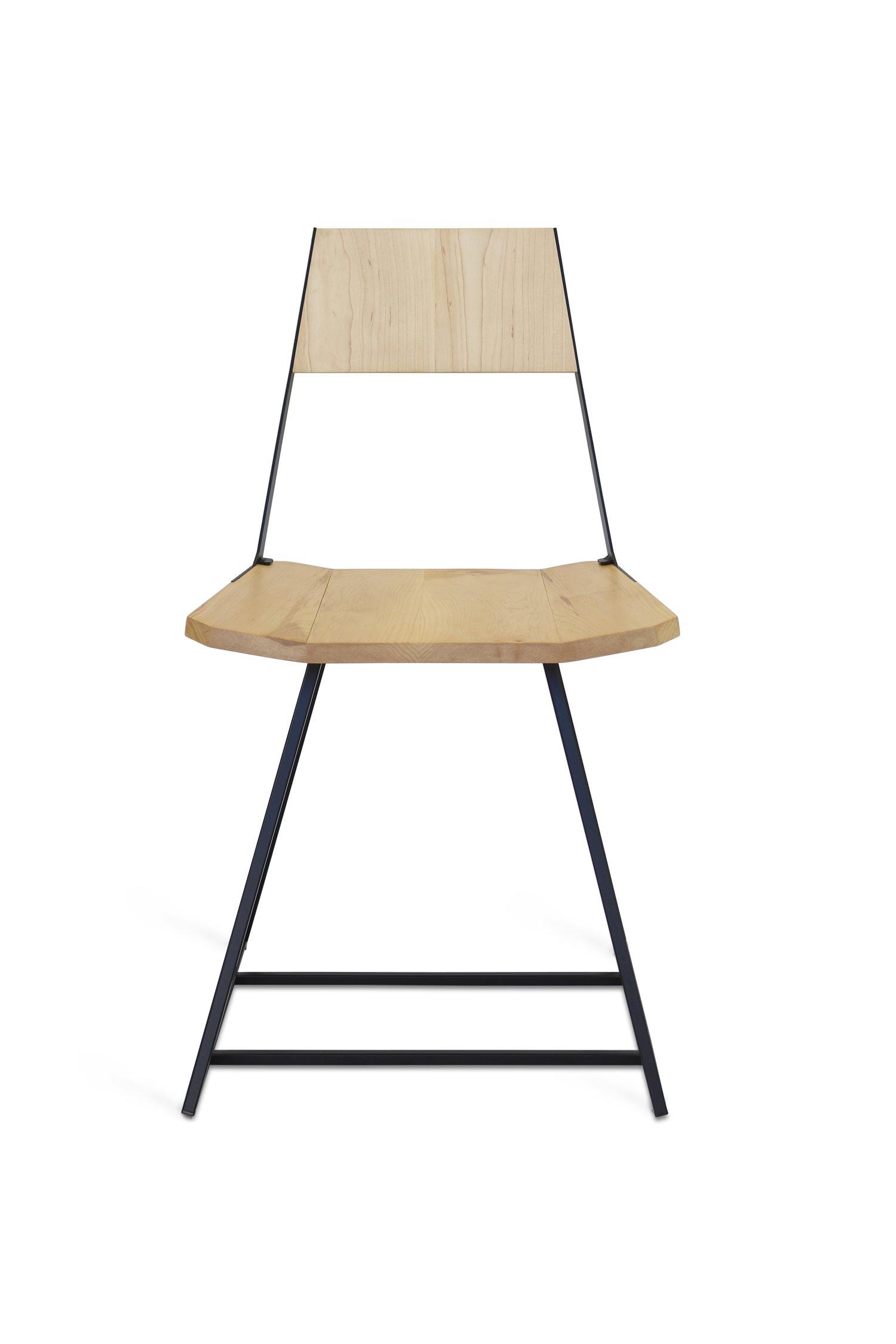 Tronk Design Clarke Collection Maple Wood Beige Side Dining Chair