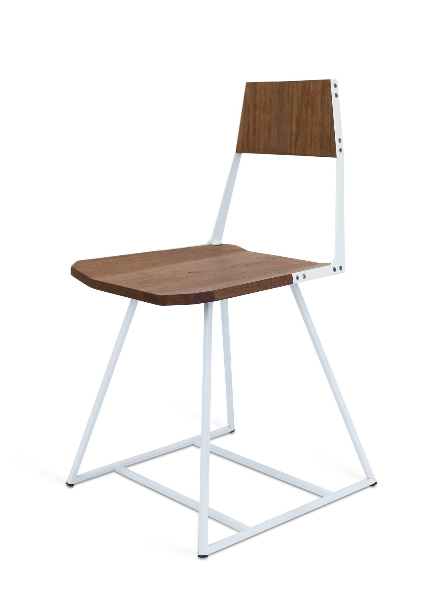 Tronk Design Clarke Collection Walnut Wood Brown Side Dining Chair