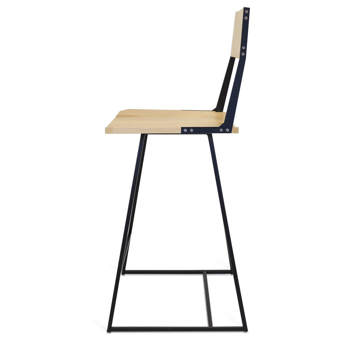 Tronk Design Clarke Collection Maple Wood Black Counter Stool