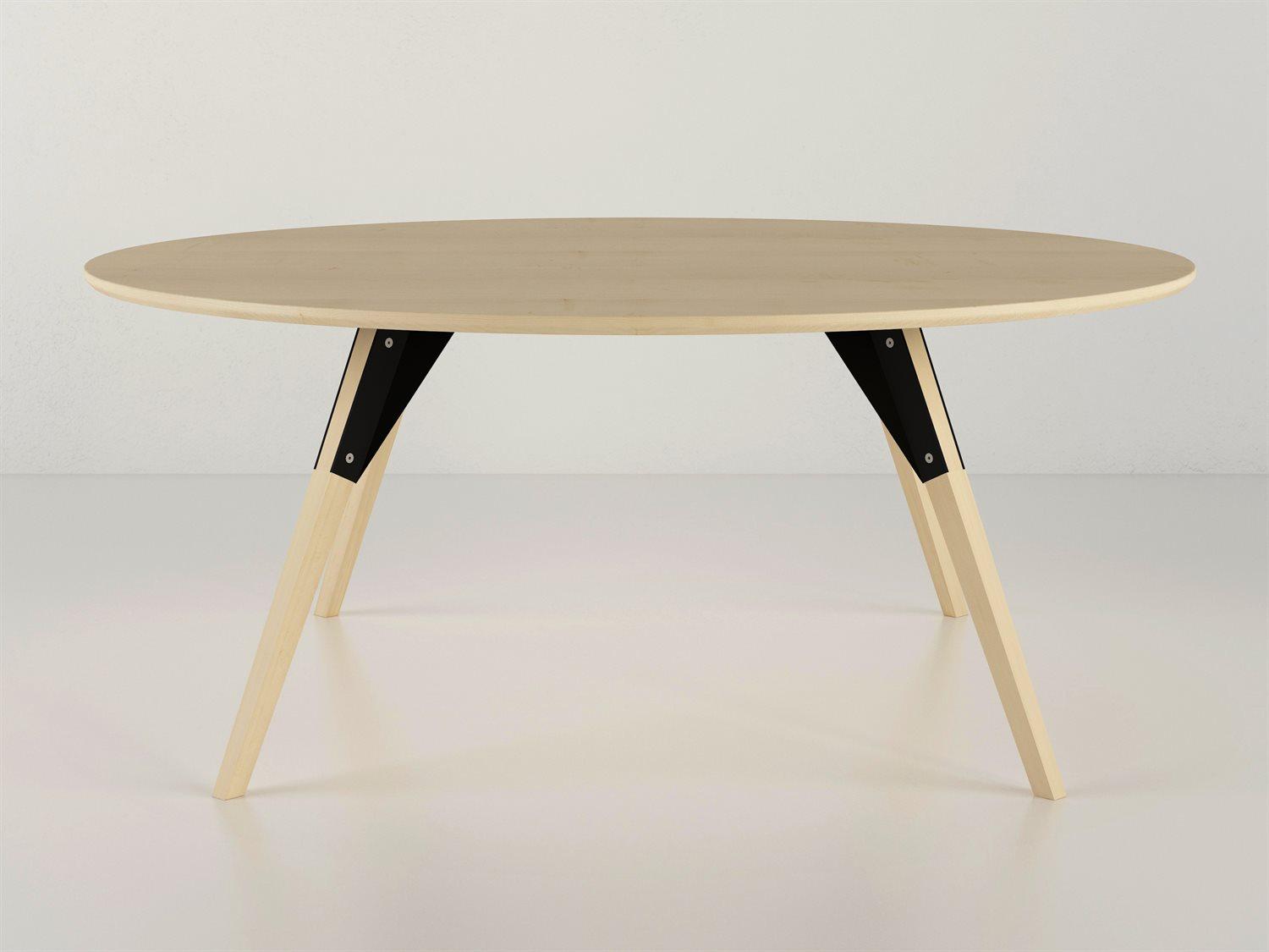 Tronk Design Clarke Collection Round Wood Black Coffee Table