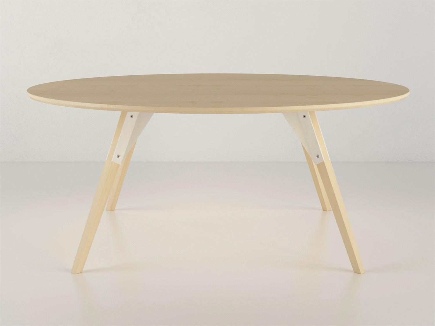 Tronk Design Clarke Collection Round Wood White Coffee Table