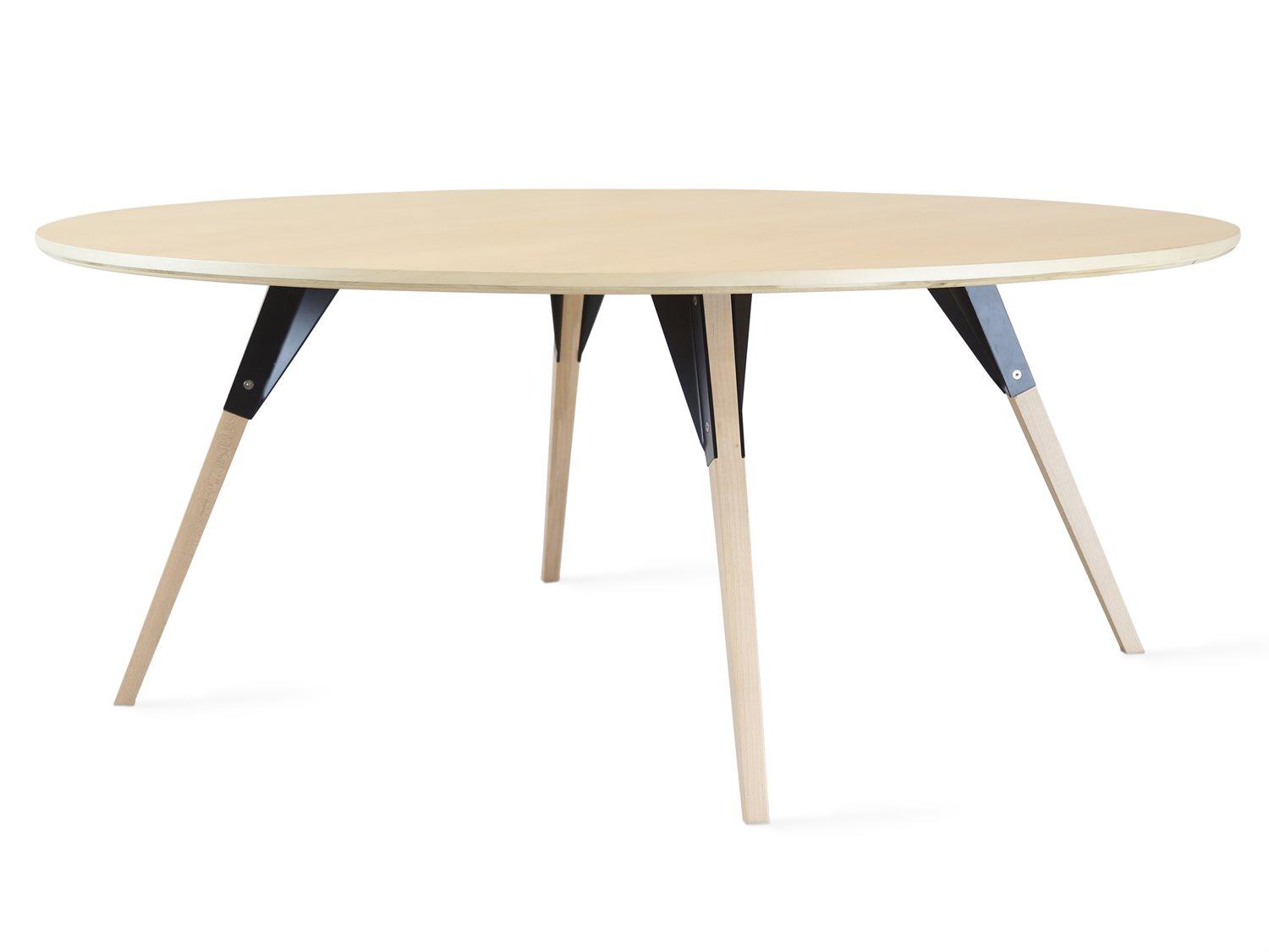 Tronk Design Clarke Collection Oval Wood Black Coffee Table