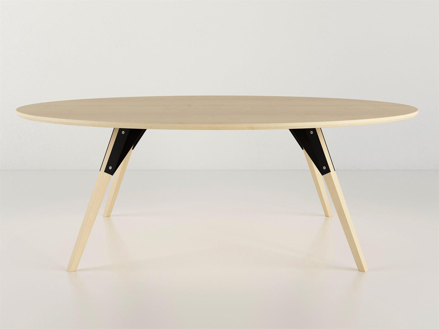 Tronk Design Clarke Collection Oval Wood Black Coffee Table