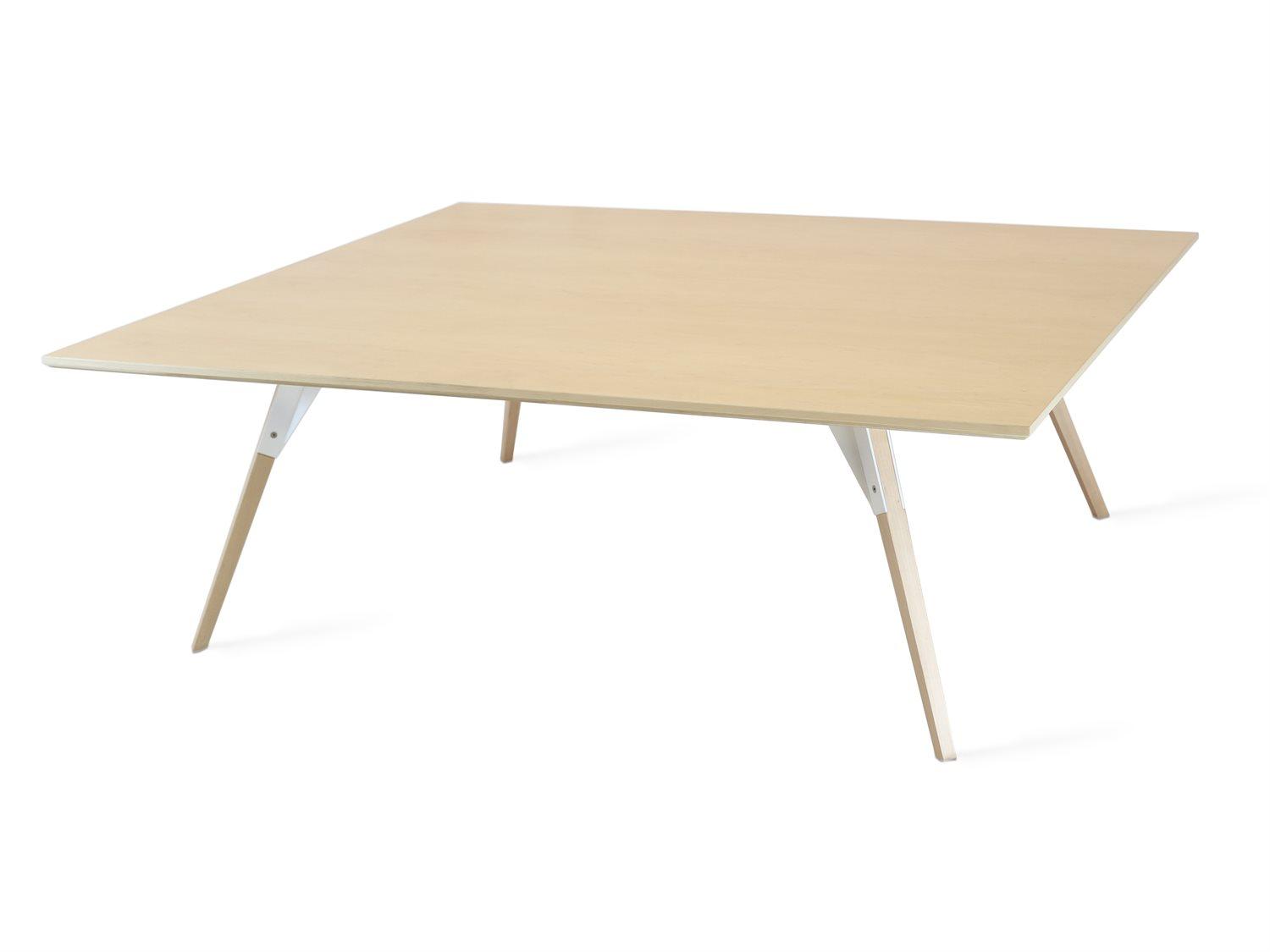 Tronk Design Clarke Collection Rectangular Wood White Coffee Table