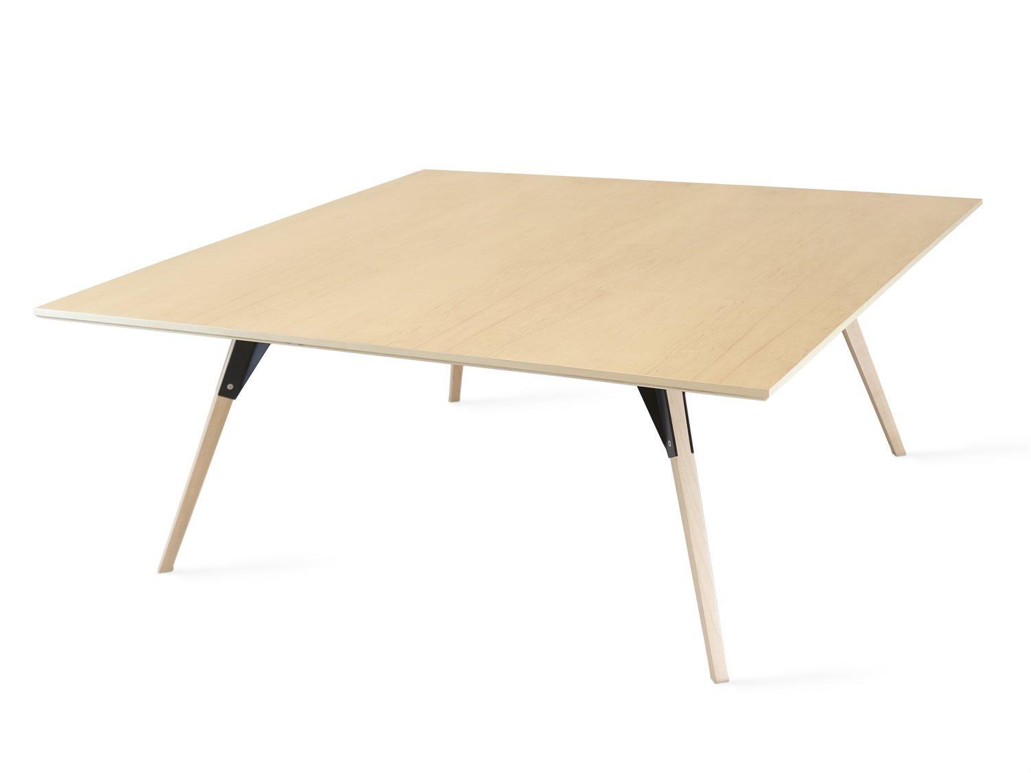 Tronk Design Clarke Collection Square Wood Black Coffee Table