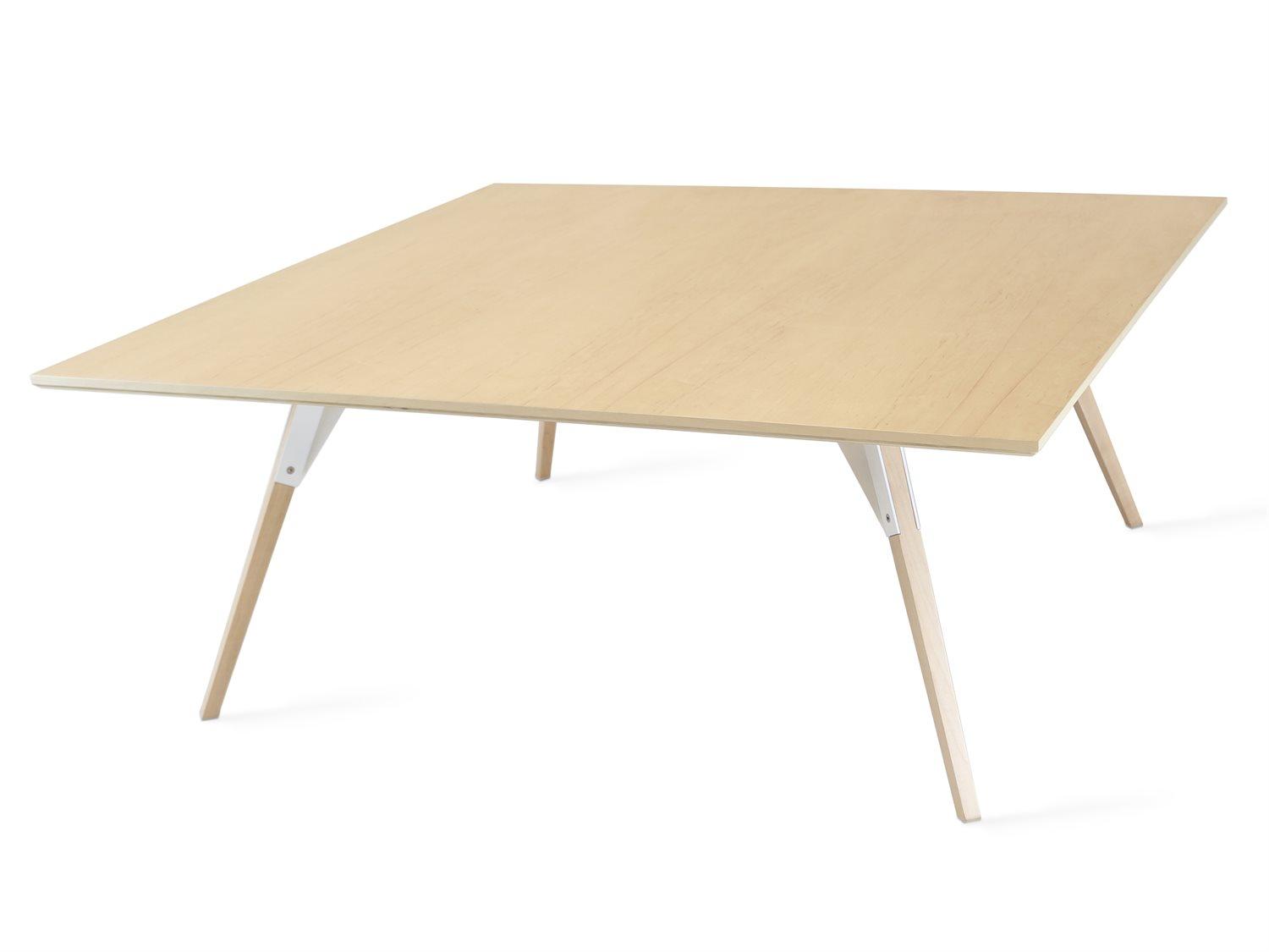 Tronk Design Clarke Collection Square Wood White Coffee Table